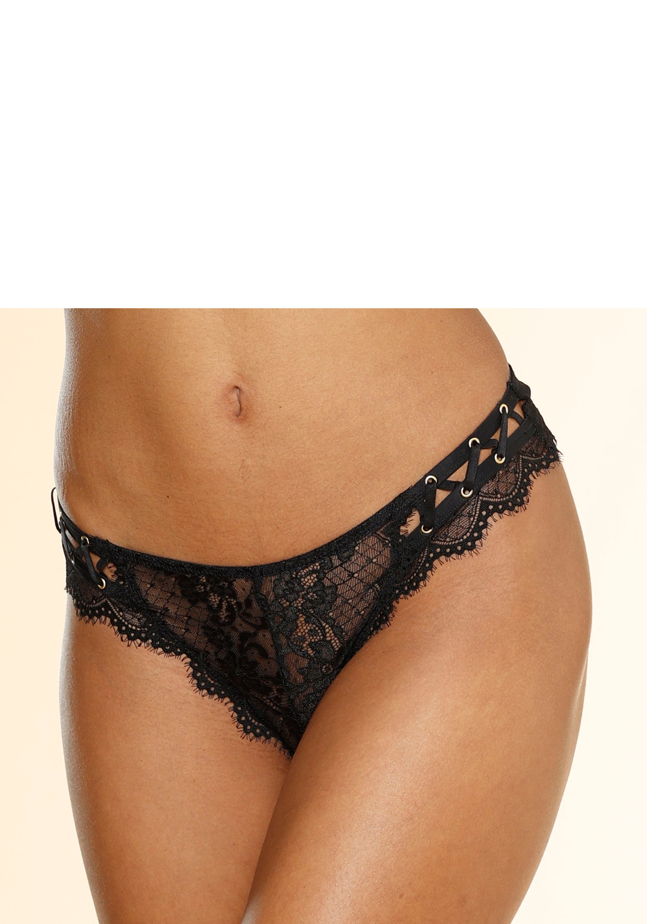 petite fleur gold String, aus dezent transparenter Spitze