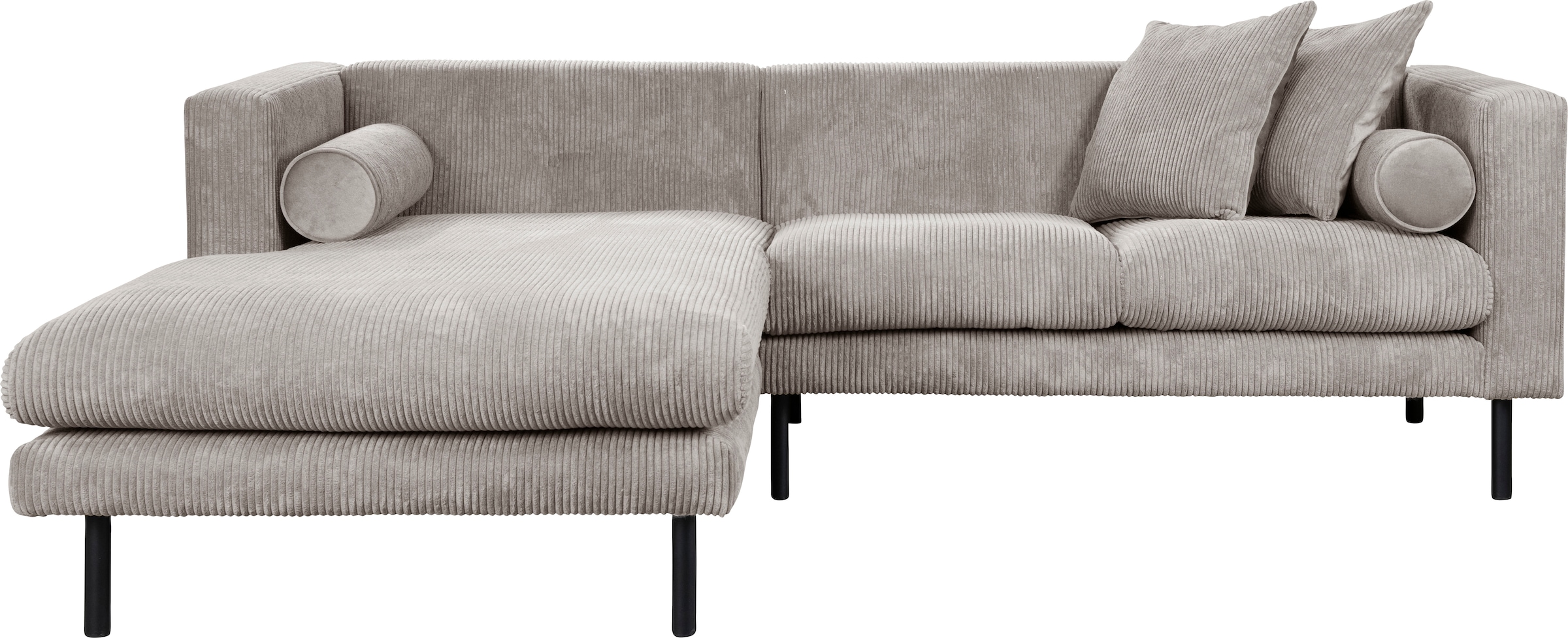 Home affaire Ecksofa »Lillibeth L-Form Designsofa, Maße B/T/H: 240/173/83 cm« Zierkissen als Wendekissen, in Samtoptik oder Cord