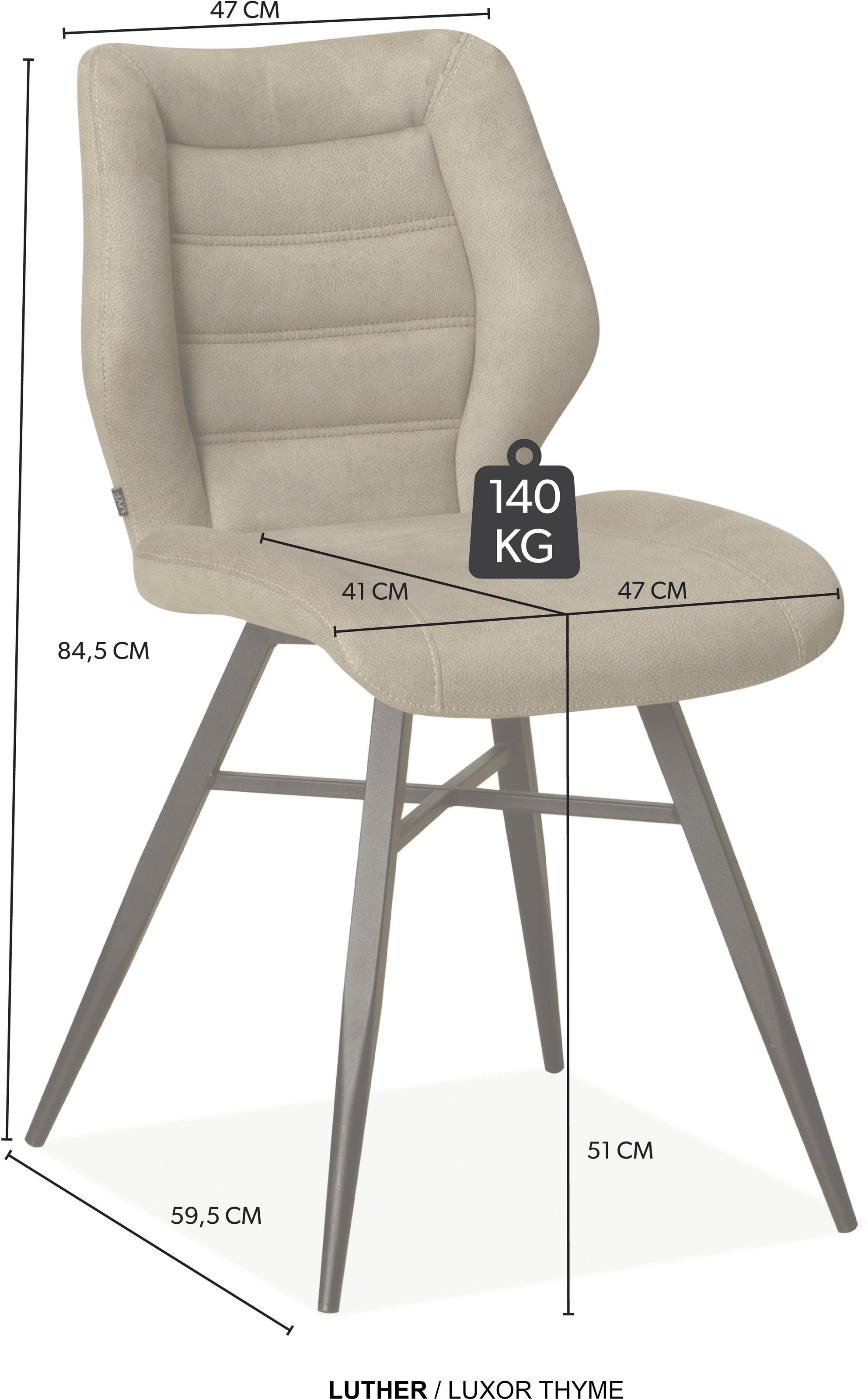 OMG Design Esszimmerstuhl »Luther« (Set) 2 Stk.Schalenstuhl, bequem gepolstert, Esszimmerstuhl