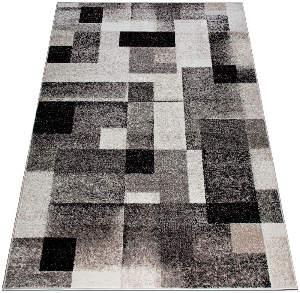 my home Teppich »Corine«, rechteckig, 9 mm Höhe, mit besonders weichem Flor, Kurzflor, modernes Karo-Design