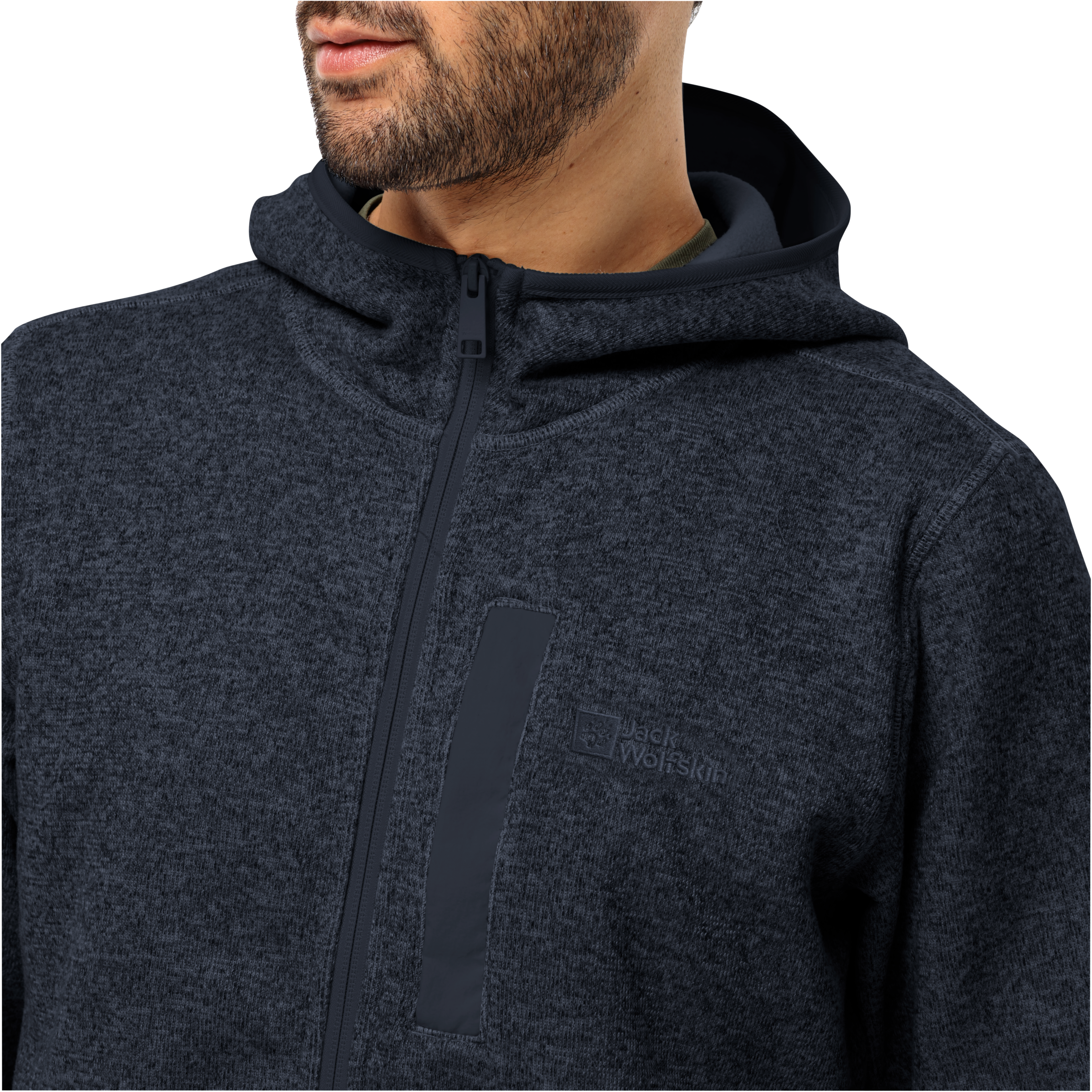 Jack Wolfskin Fleecejacke »TANNENSPUR HOODED JKT M« mitKapuze Wärmend, winddicht, Übergangsjacke