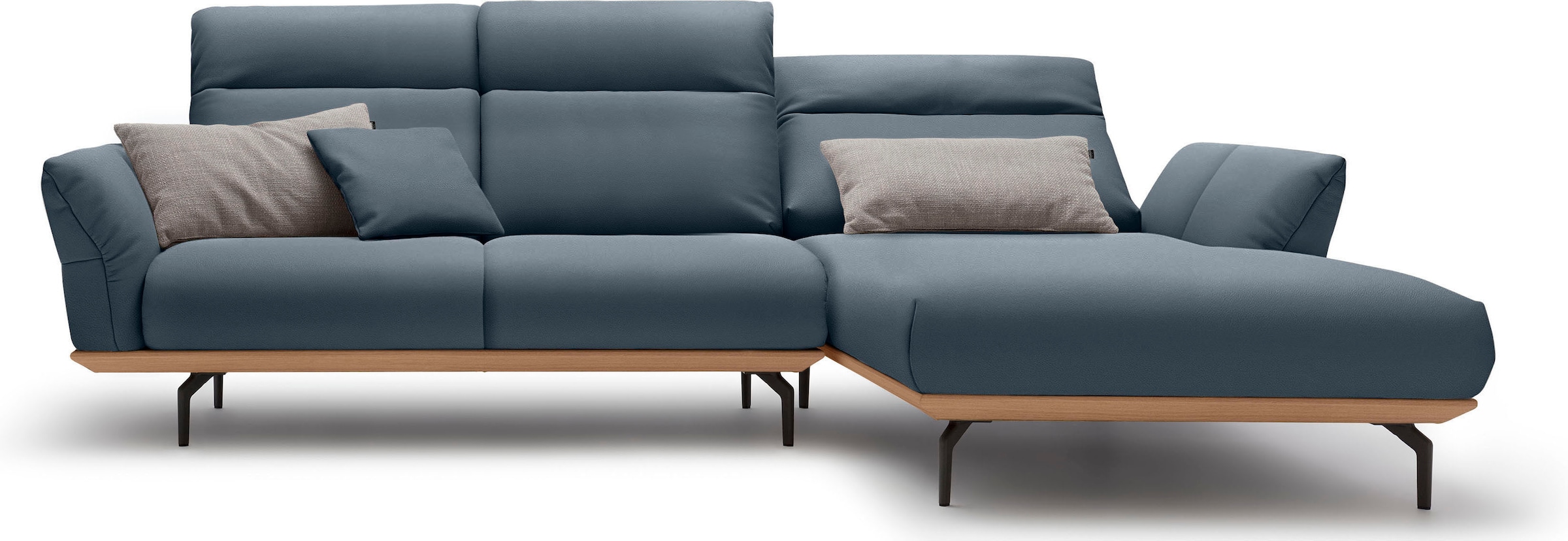 Creation BY ROLF BENZ Ecksofa »CR.460«, Sockel in Eiche, Alugussfüße in umbragrau, Breite 298 cm