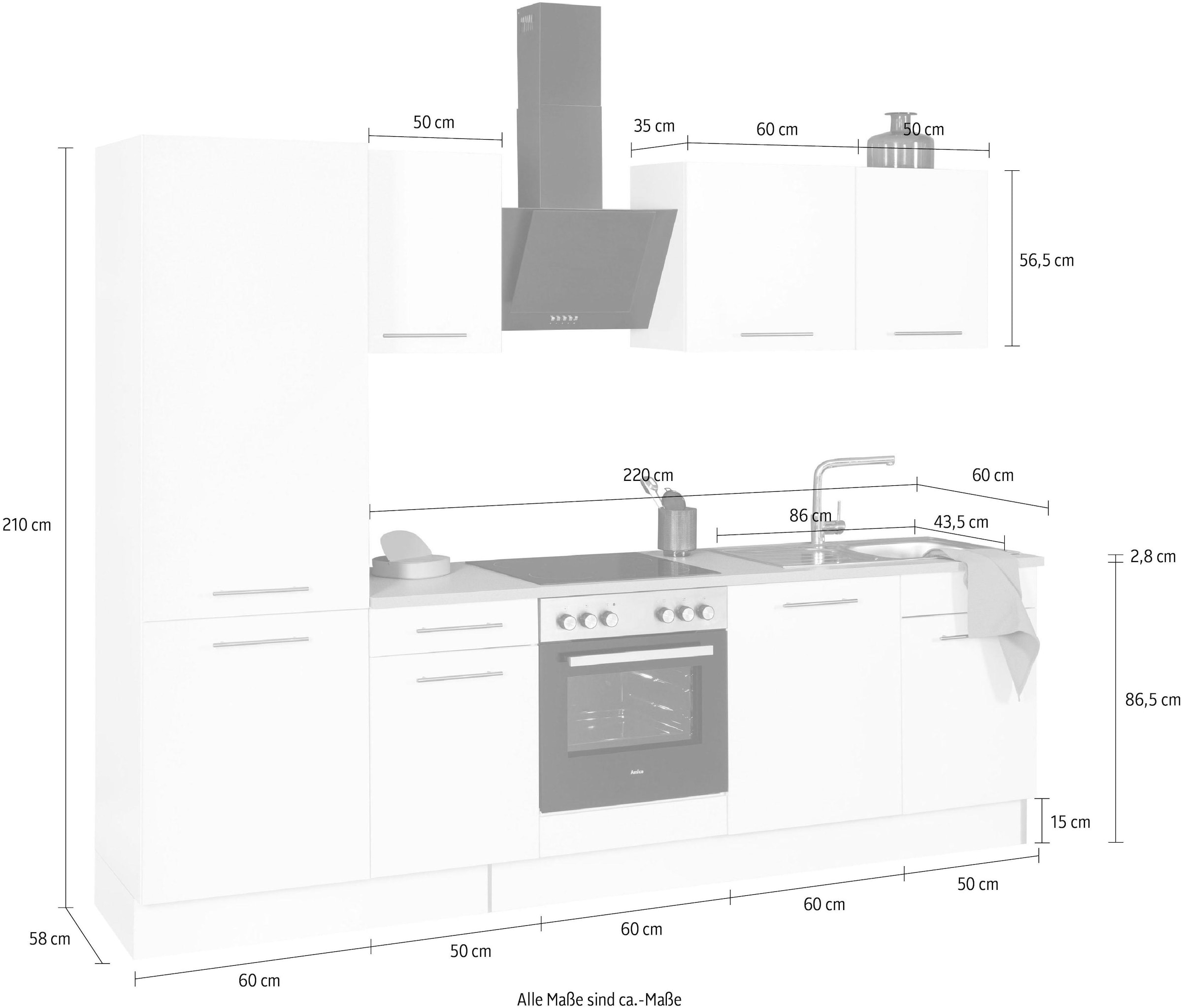 wiho Küchen Küchenzeile »Ela«, Breite 280 cm, Soft-Close-Funktion,  höhenverstellbare Füße auf Raten kaufen