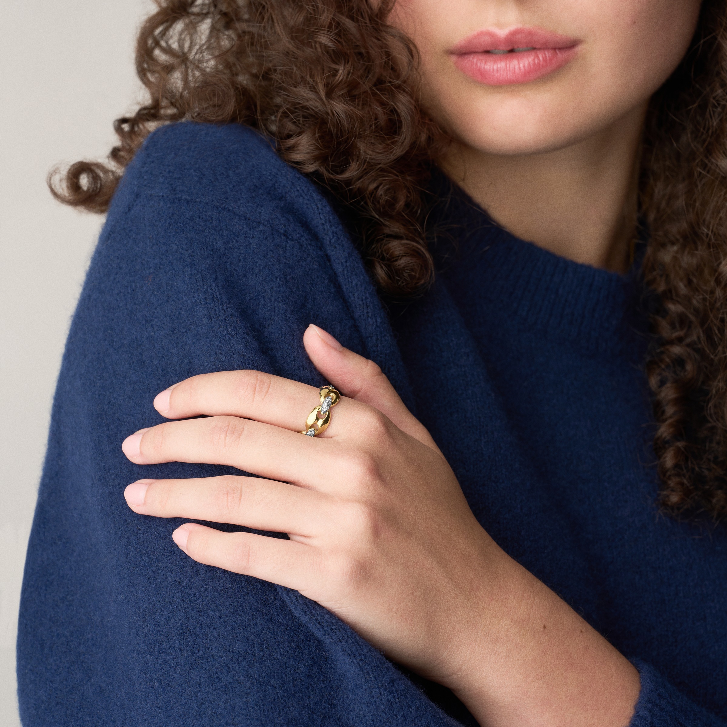 Fossil Fingerring »Schmuck Geschenk Edelstahl HERITAGE« mit Glasstein