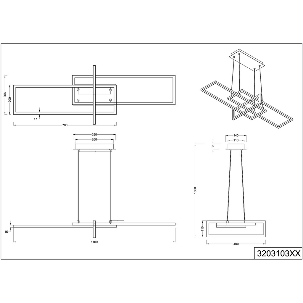 TRIO Leuchten LED Pendelleuchte »ALICA«, 1 flammig-flammig