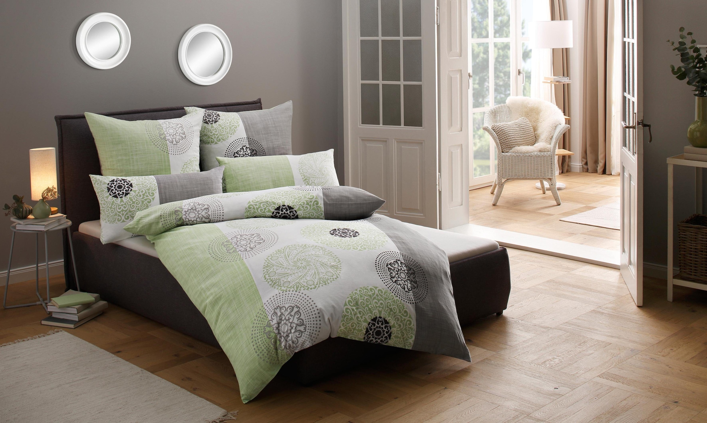 OTTO home Bettwäsche "Cison in Gr. 135x200 oder 155x220 cm" 2 Stk. florale Bettwäsche aus Baumwolle