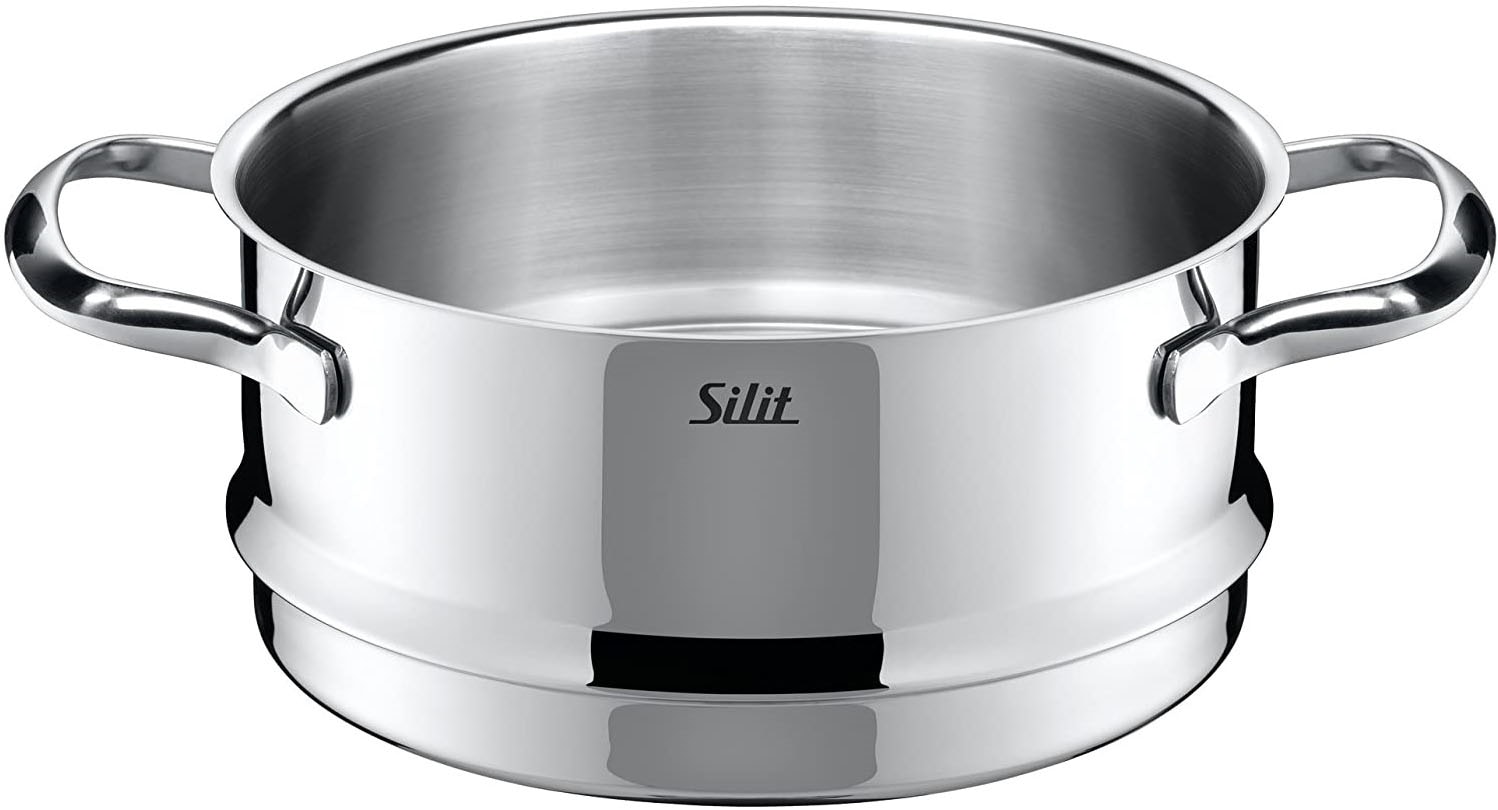 Silit Topf-Set »Toskana, Kochtopf Set mit Glasdeckel induktionsgeeignet, teilmattiert« Set, mit Milchtopf und Dampfgareinsatz, 14 Stk. tlg. Edelstahl 18/10