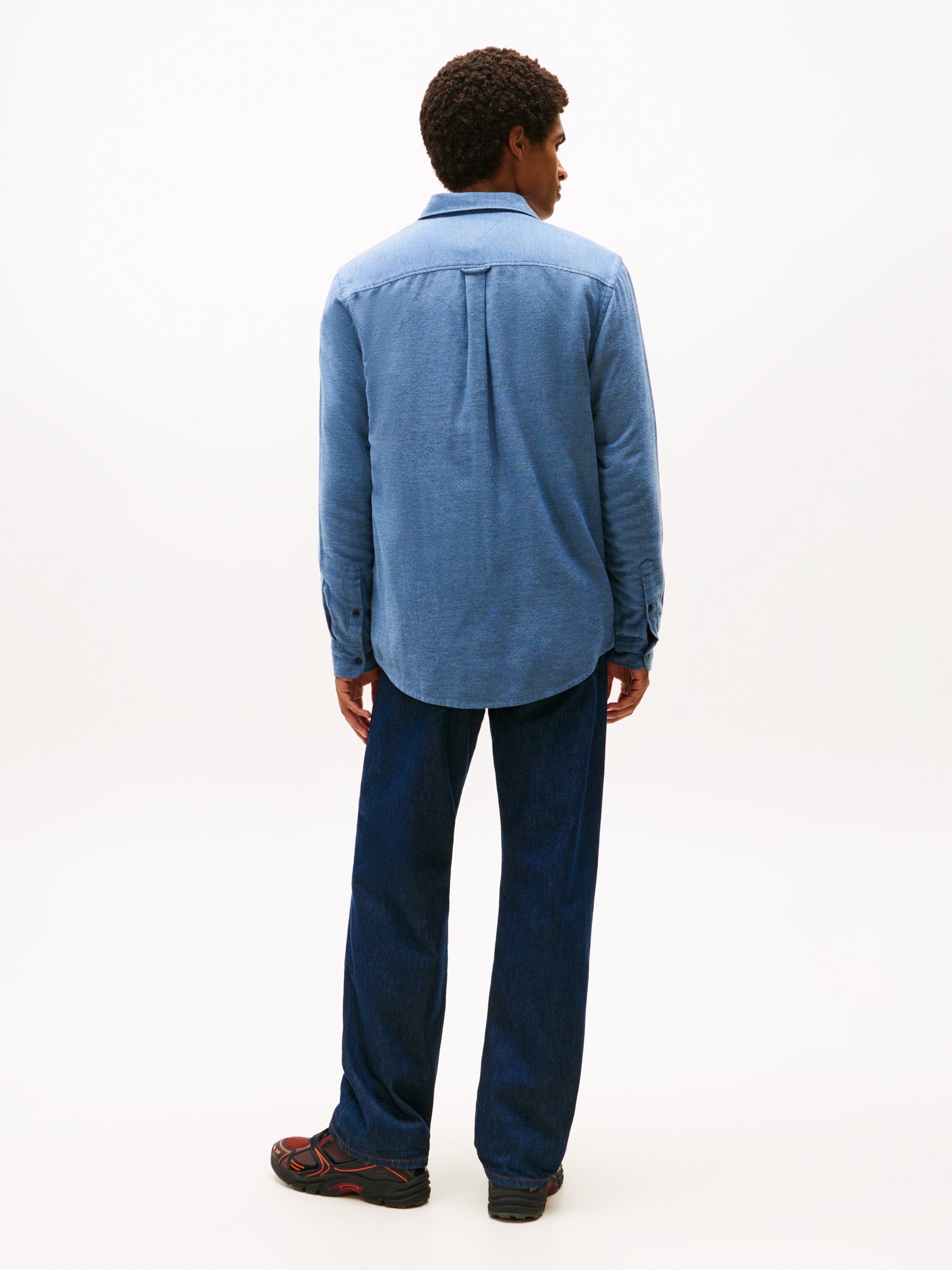 Tommy Jeans Flanellhemd »TJM FLANNEL« regular fit, Langarmhemd, halbgespreizter Kragen