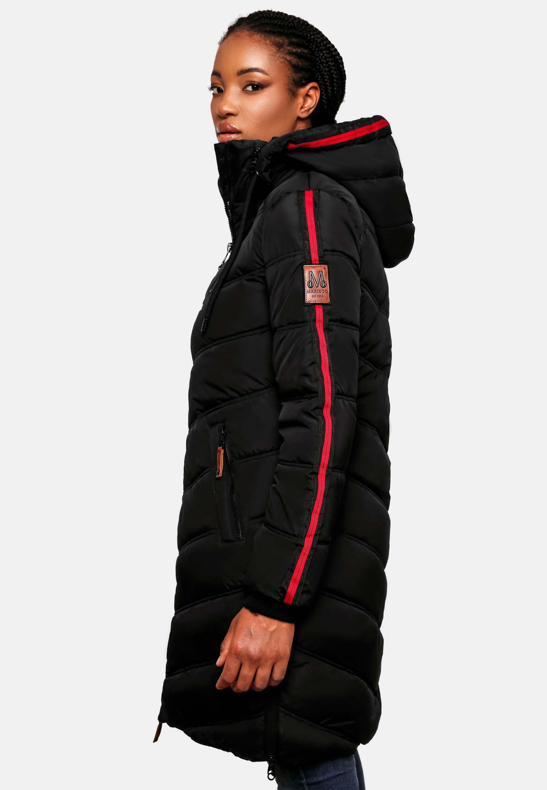 Marikoo Wintermantel »Wintermantel Armasa«, modischer Damen Winter Steppmantel mit Kapuze
