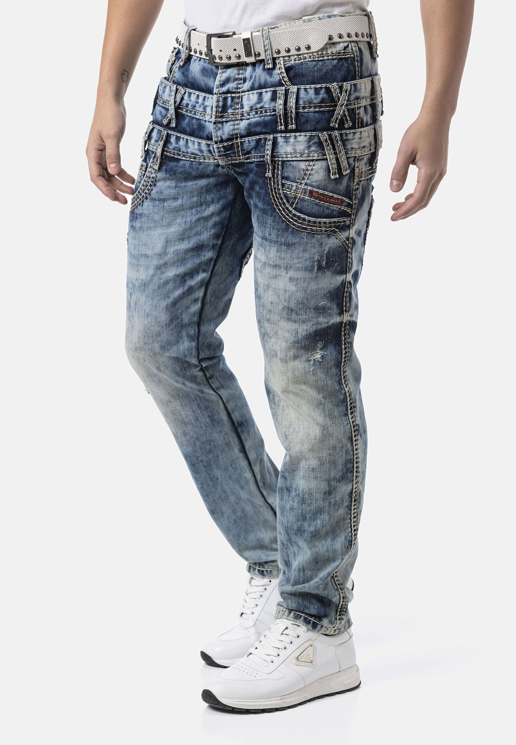 Cipo & Baxx Straight-Jeans »Cipo & Baxx Jeanshose CD910« mit hochwertiger Baumwolle
