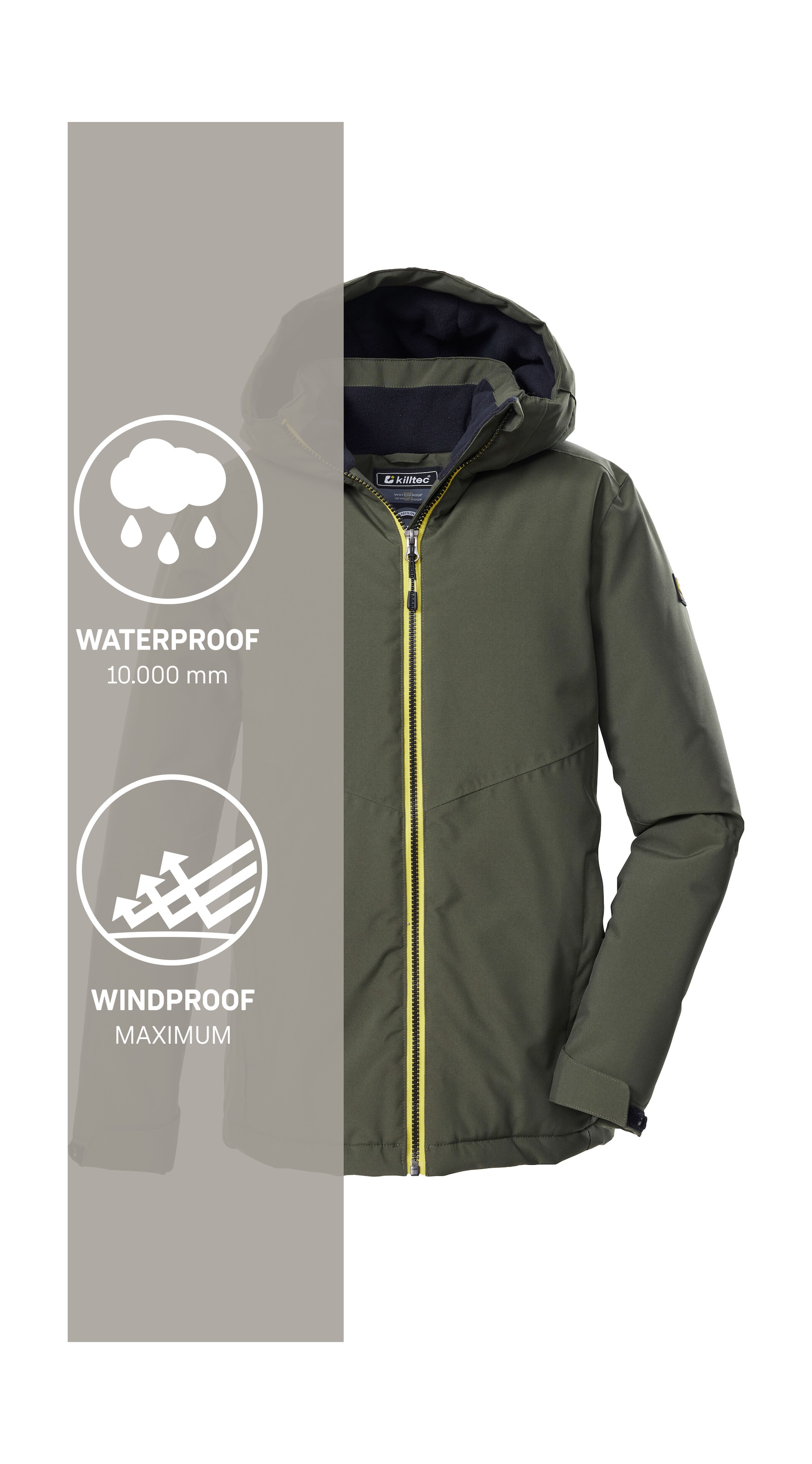 Killtec Funktionsjacke »KOW 221 BYS JCKT« Wind- und wasserdichte Kinderjacke mit verstellbarer Kapuze