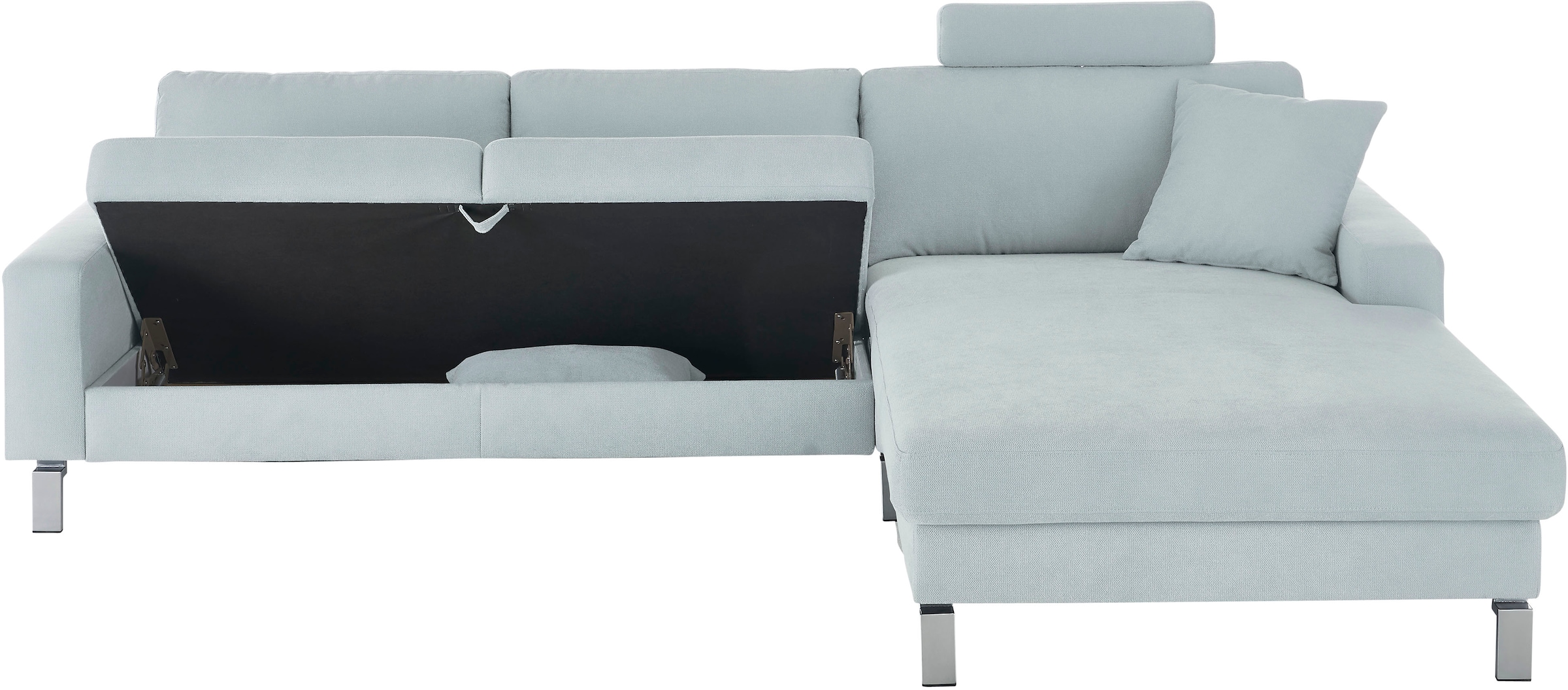 3C Candy Ecksofa »Lecce, wahlweise PUR-Schaumstoff oder Tonnentaschenfederkern« Bett im 2,5-Sitzer, teilmotorische Schlaffunktion im Longchair, L-Form