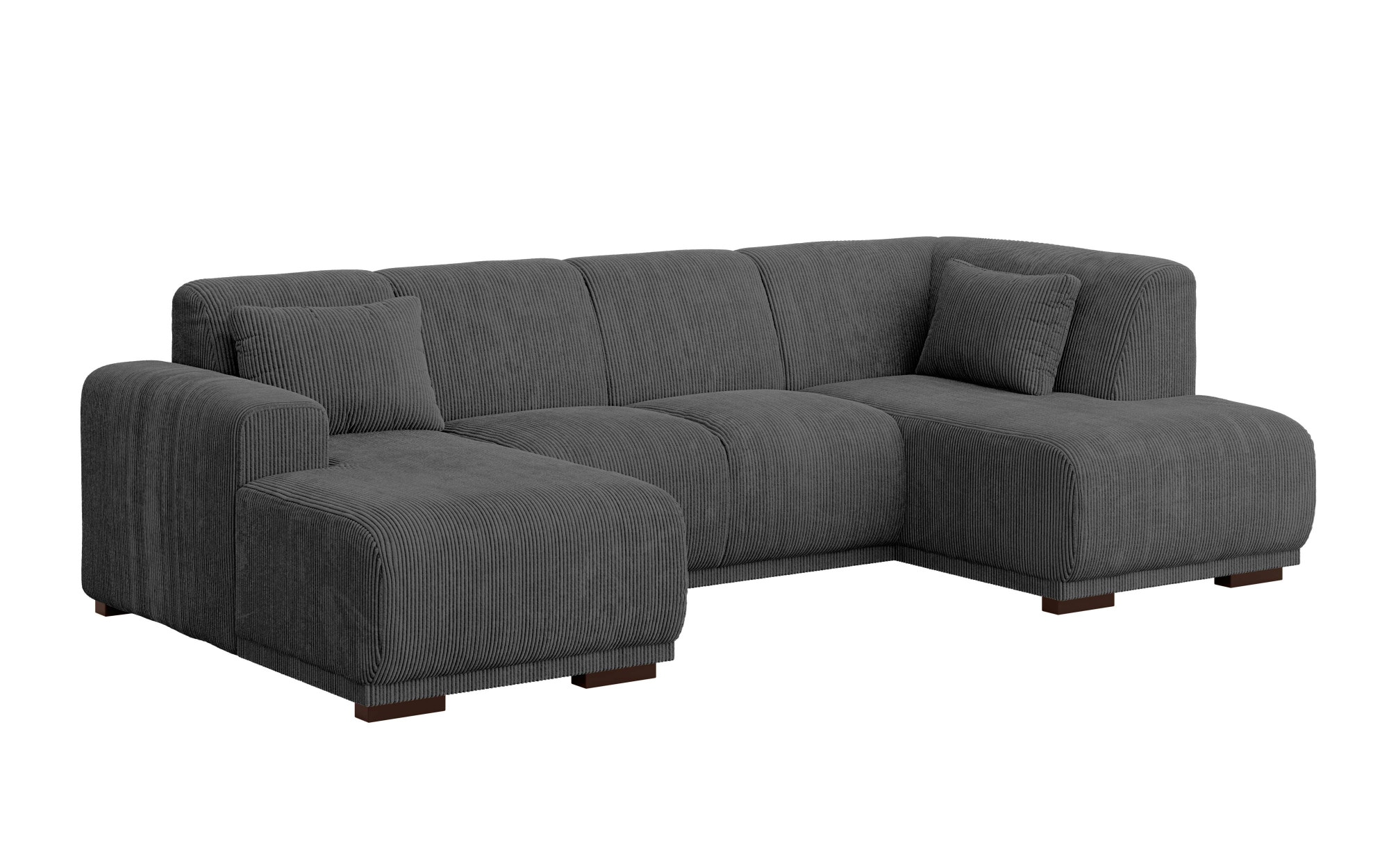 Home affaire Wohnlandschaft »BORNHOLM U-Form mit Recamiere rechts/links, B/T/H: 300/162/85 cm«, U-Form mit Wellenunterfederung, Recamiere rechts oder links bestellbar