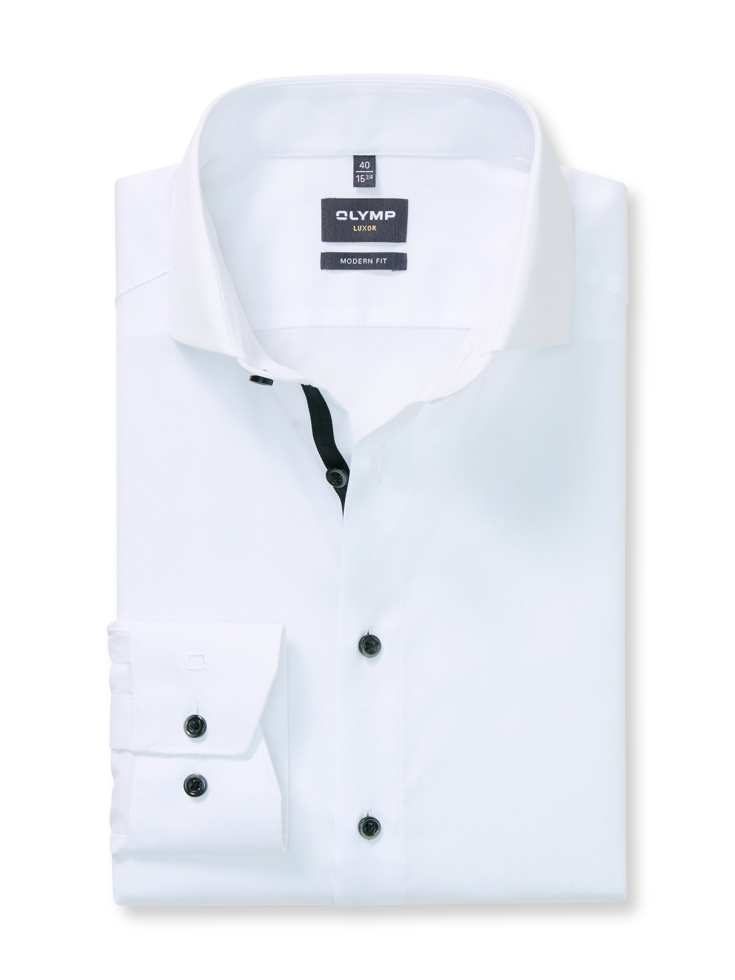 OLYMP Langarmhemd »Luxor« Businesshemd, unifarben, modern fit, Royal-Kentkragen