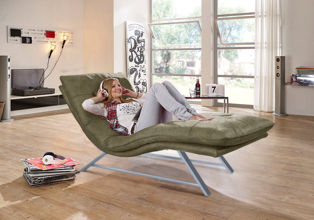 W.SCHILLIG Relaxliege »daily dreams«, in Waffelkissen-Optik, wahlweise mit Motor, Kufengestell, in 2 Breiten