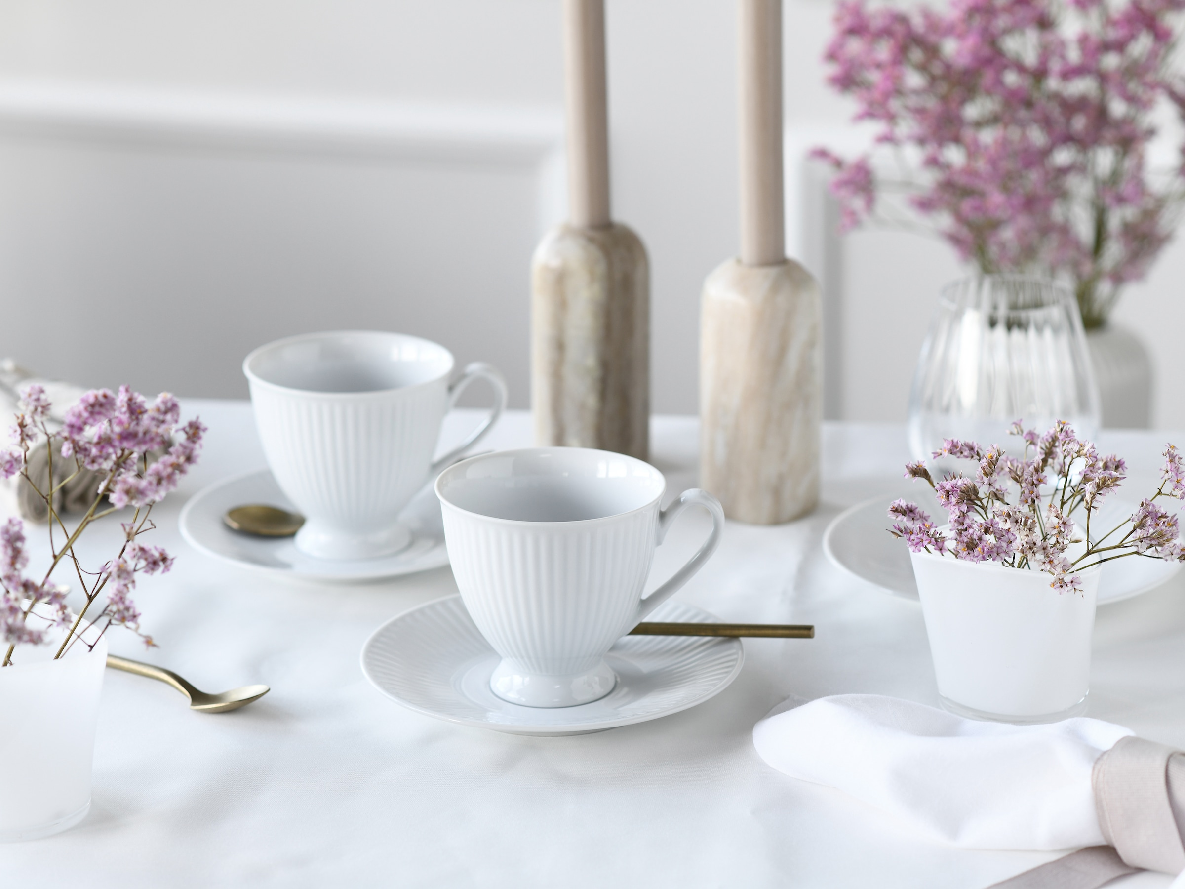 CreaTable Tasse »Valencia Weiß, Kaffeeset, 12-tlg.« Elegant, Boho Chic