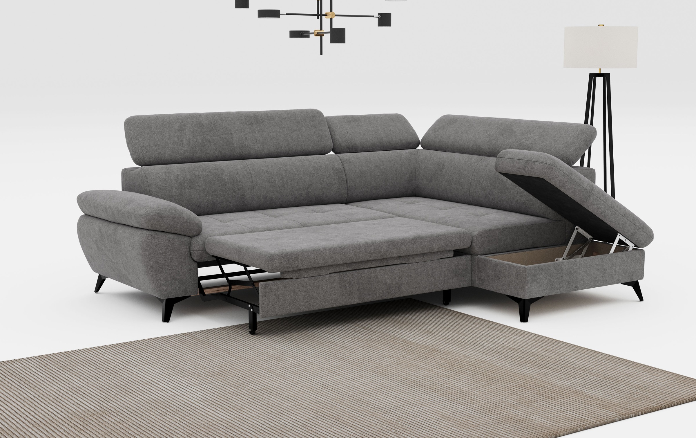 COTTA Ecksofa »Hudson L-Form«, mit Kopfteilverstellung, wahlweise mit Bettfunktion & Bettkasten