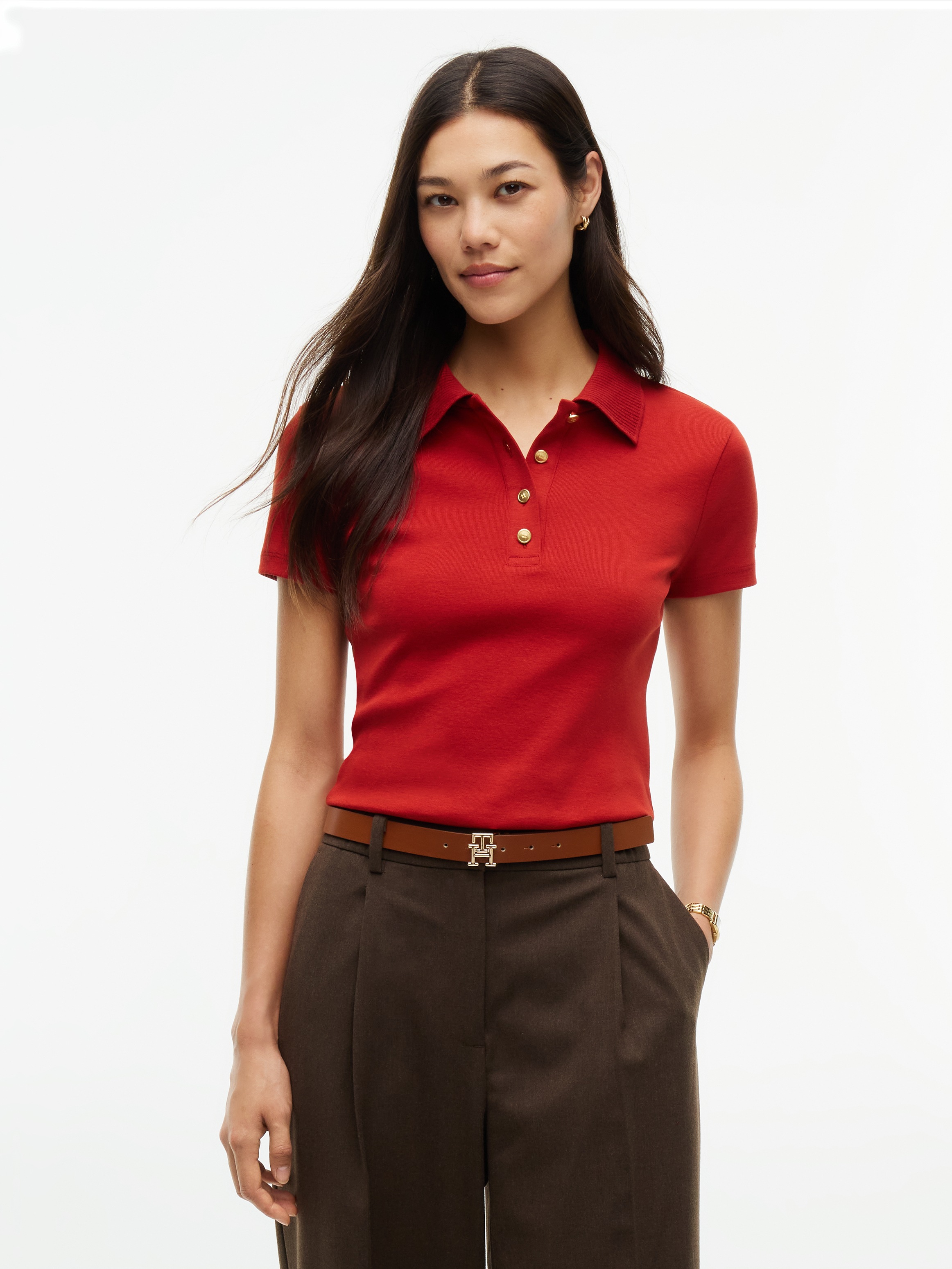 Tommy Hilfiger Poloshirt »GOLD BUTTON REG S/S POLO« Baumwolle