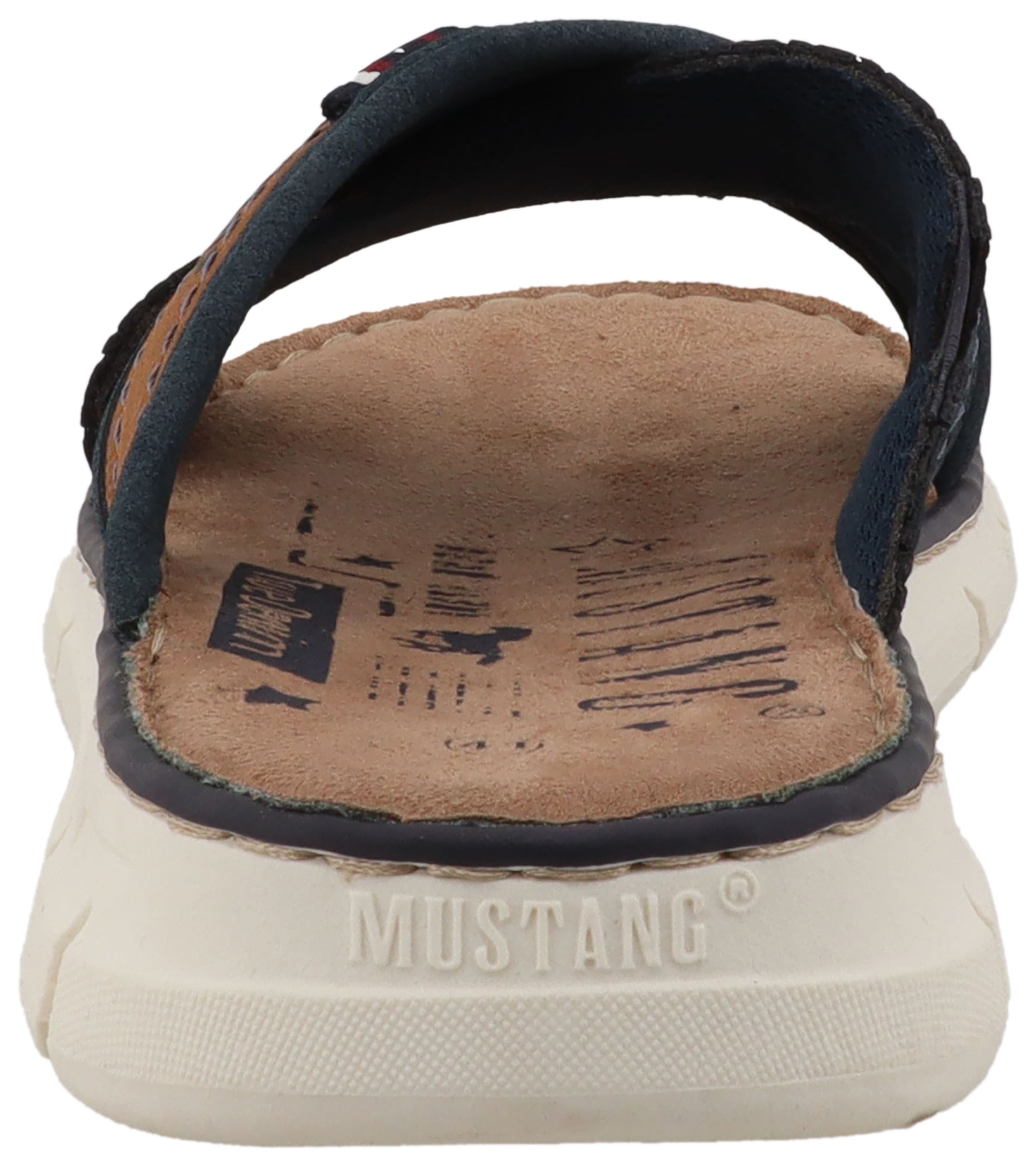 Mustang Shoes Pantolette »Emiliano«  Sommerschuh, Schlupfschuh mit Logoschriftzug
