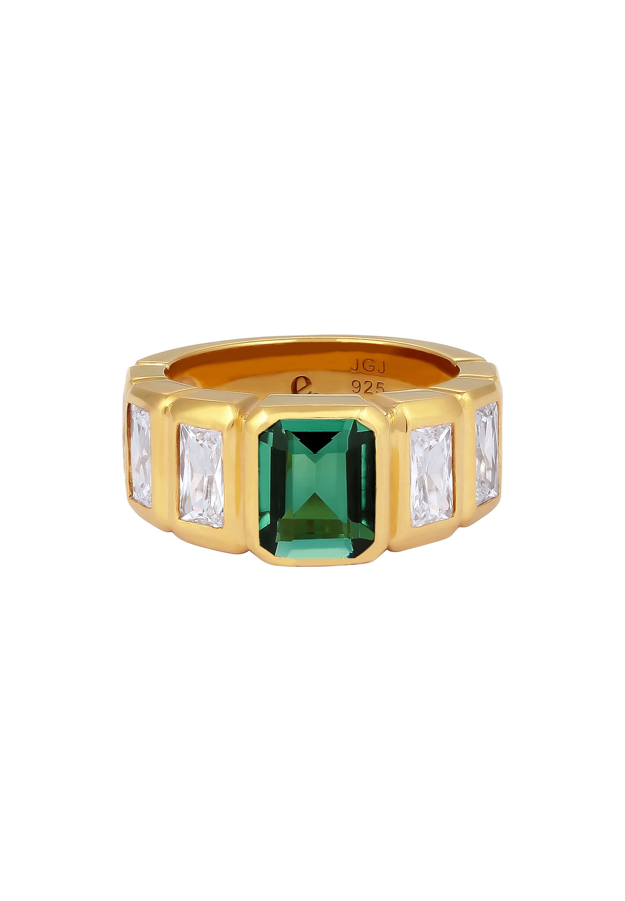 Elli Premium Silberring »Ring Rechteck Quarz Grün 925 Sterling Silber«