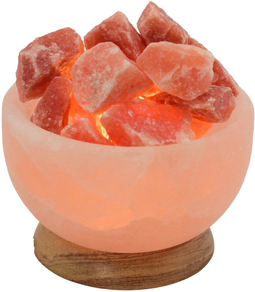 Salzkristall-Tischlampe »Salzkristallschale«, Handgefertigt aus Salzkristall - jeder...