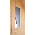Karibu Saunafenster, 40 mm BxH: 25x60 cm, für Saunafass, Klarglas, naturbelassen