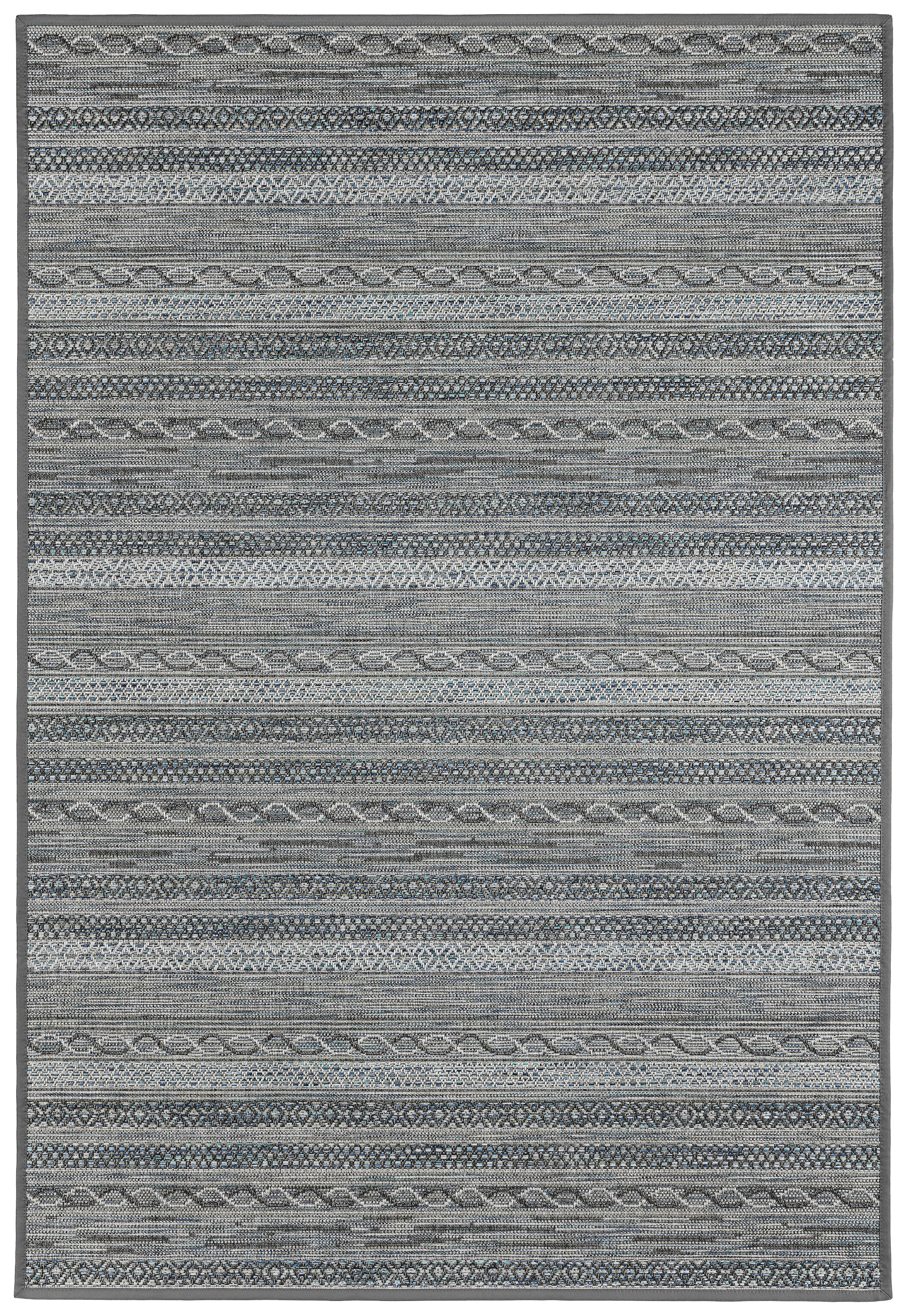 Dekowe Teppich »Joy Barbados beig« rechteckig 10 mm Höhe meliert, gestreift, Rauten, mit Bordüre, In- und Outdoor geeignet