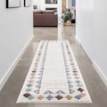 Carpet City Hochflor-Läufer »Focus«, rechteckig, 20 mm Höhe, Boho-Teppich, besonders weich, mit Bordüre, 3D-Effekt, ideale Teppiche für Wohnzimmer & Schlafzimmer