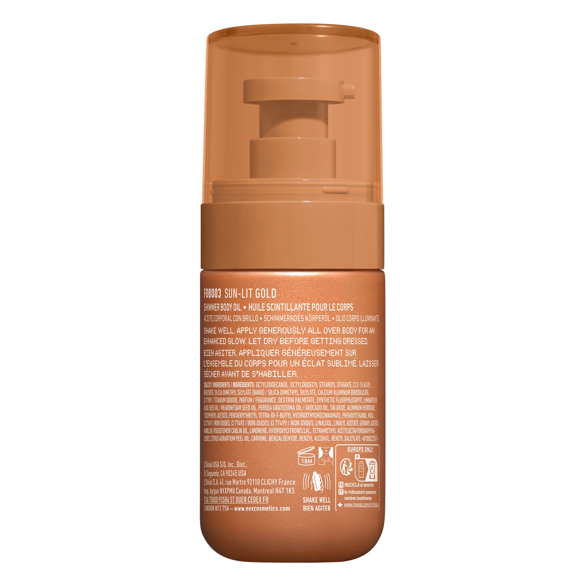 NYX PROFESSIONAL MAKEUP Körperöl »FAT OIL BODY OIL COCONUT CUTIE« für strahlenden Glow am Körper, duftet nach Kokosnuss