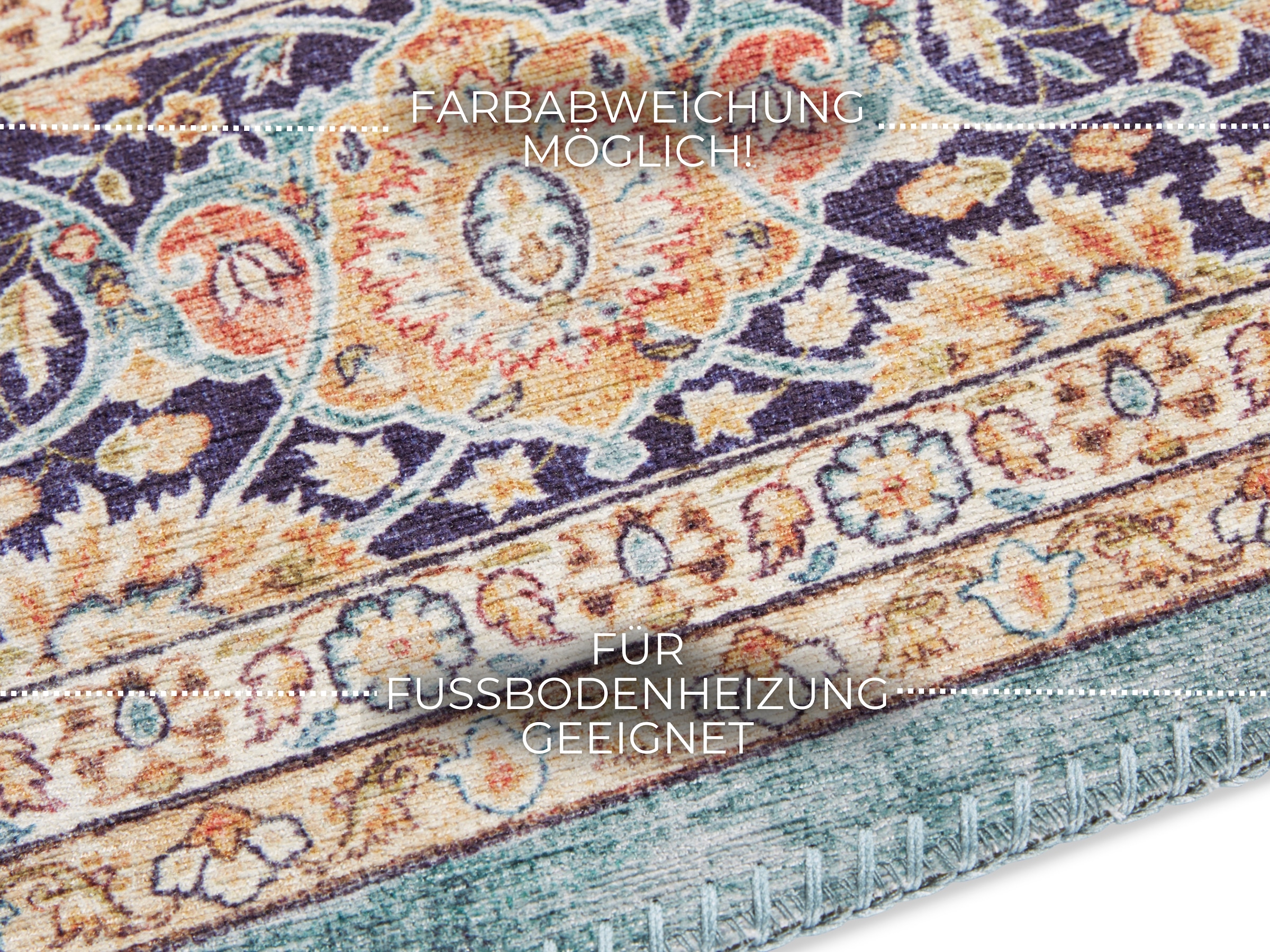 ELLE DECORATION Teppich »Keshan Maschad« rechteckig 5 mm Höhe Orientalisch, Läufer, Kurzflor, Vintage, Wohnzimmer, Schlafzimmer
