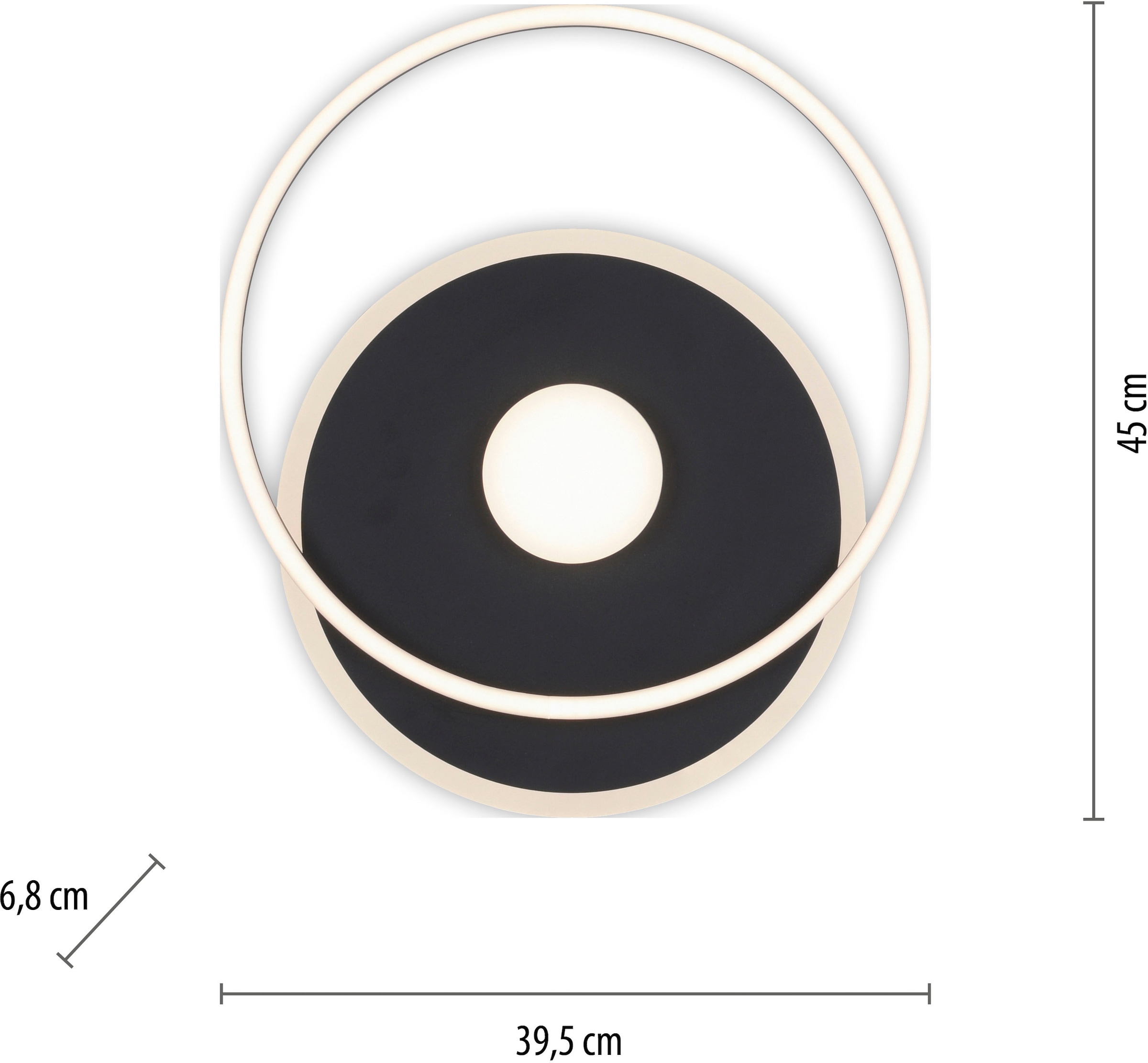 JUST LIGHT LED Deckenleuchte »DOMINO« LED-Board 1 Stk. Warmweiß