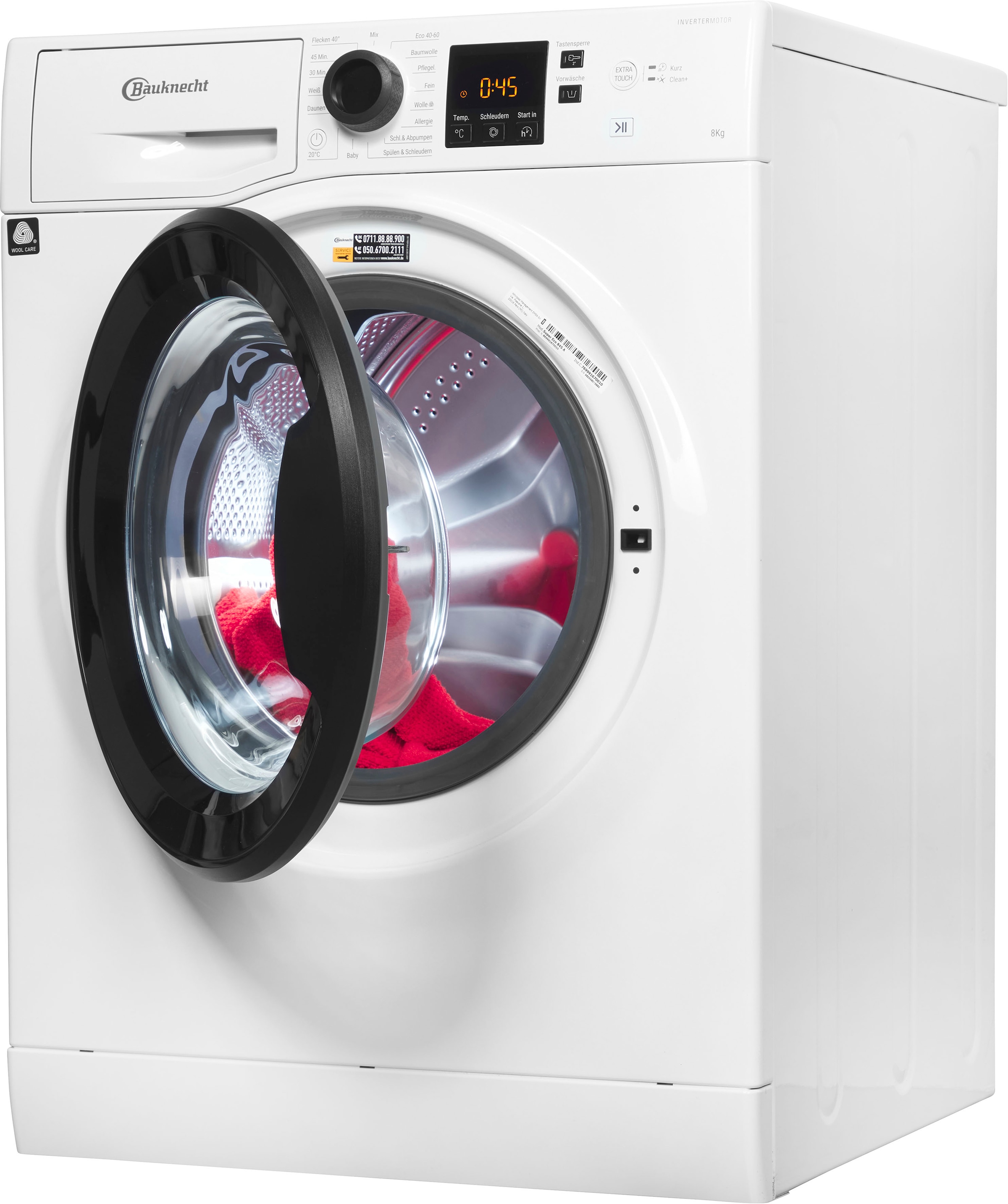BAUKNECHT Waschmaschine »Super Eco 845 U/min, Eco 3 4 845 8 1400 Jahren A«, XXL kg, mit Garantie Herstellergarantie A, Jahre Super