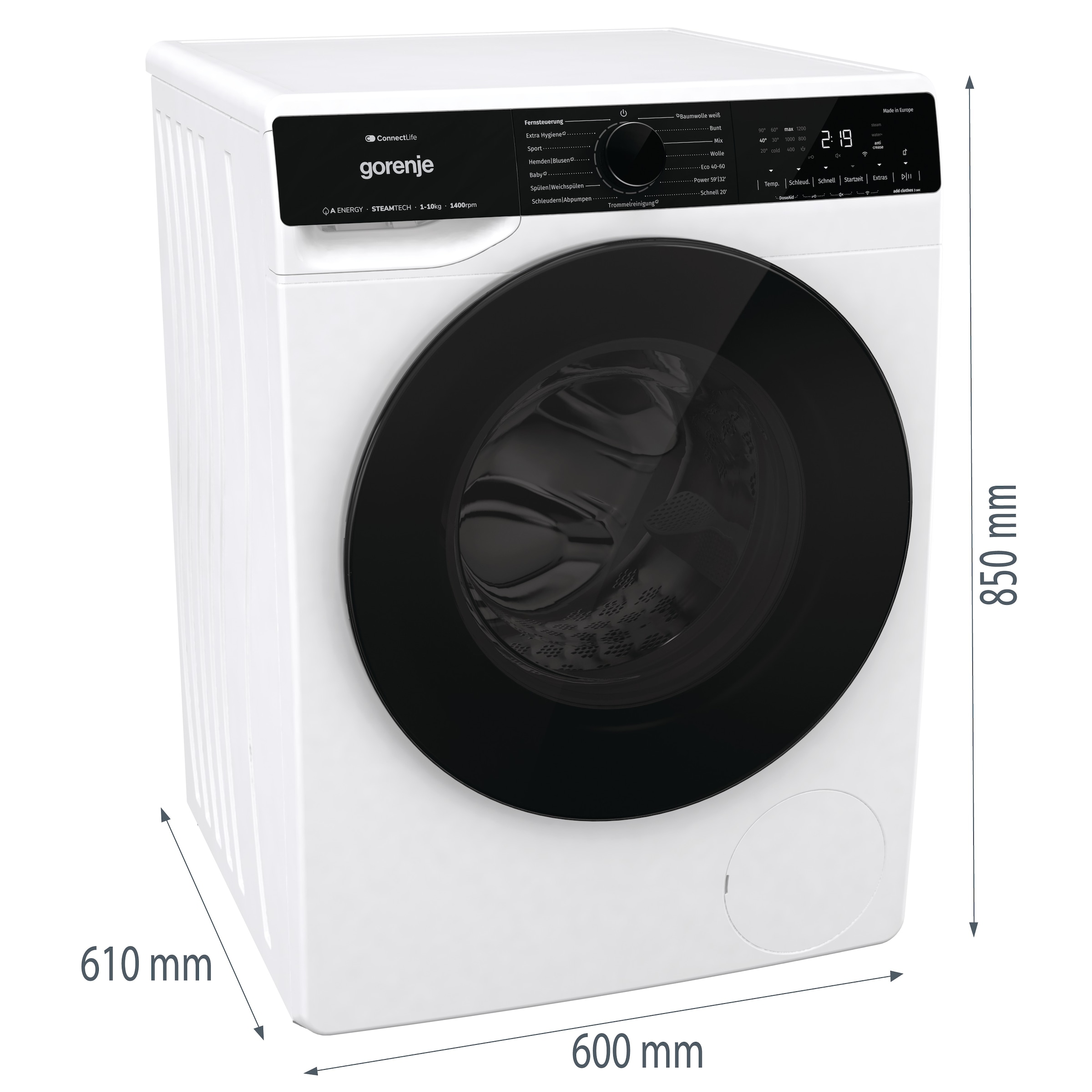 GORENJE Waschmaschine »WPNA14A2TS«, 10 kg, 1400 U/min, Energieklasse A-30%