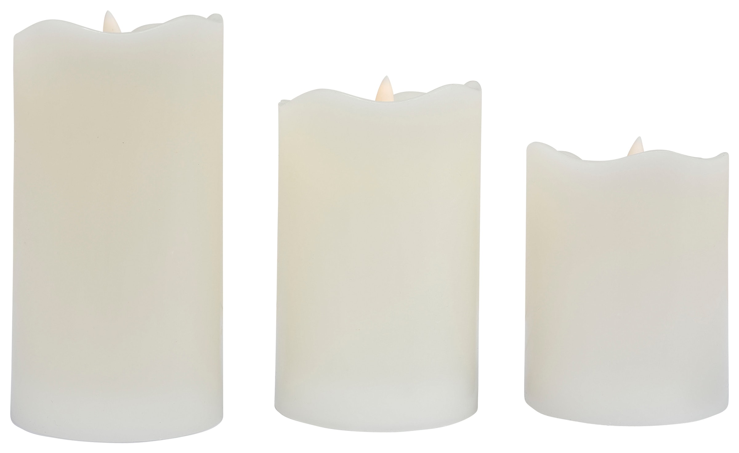 BONETTI LED Dekolicht »Weihnachtsdeko, 3er Set« 3 Stk. Warmweiß LED-Kerze mit 3D Flamme und Timer