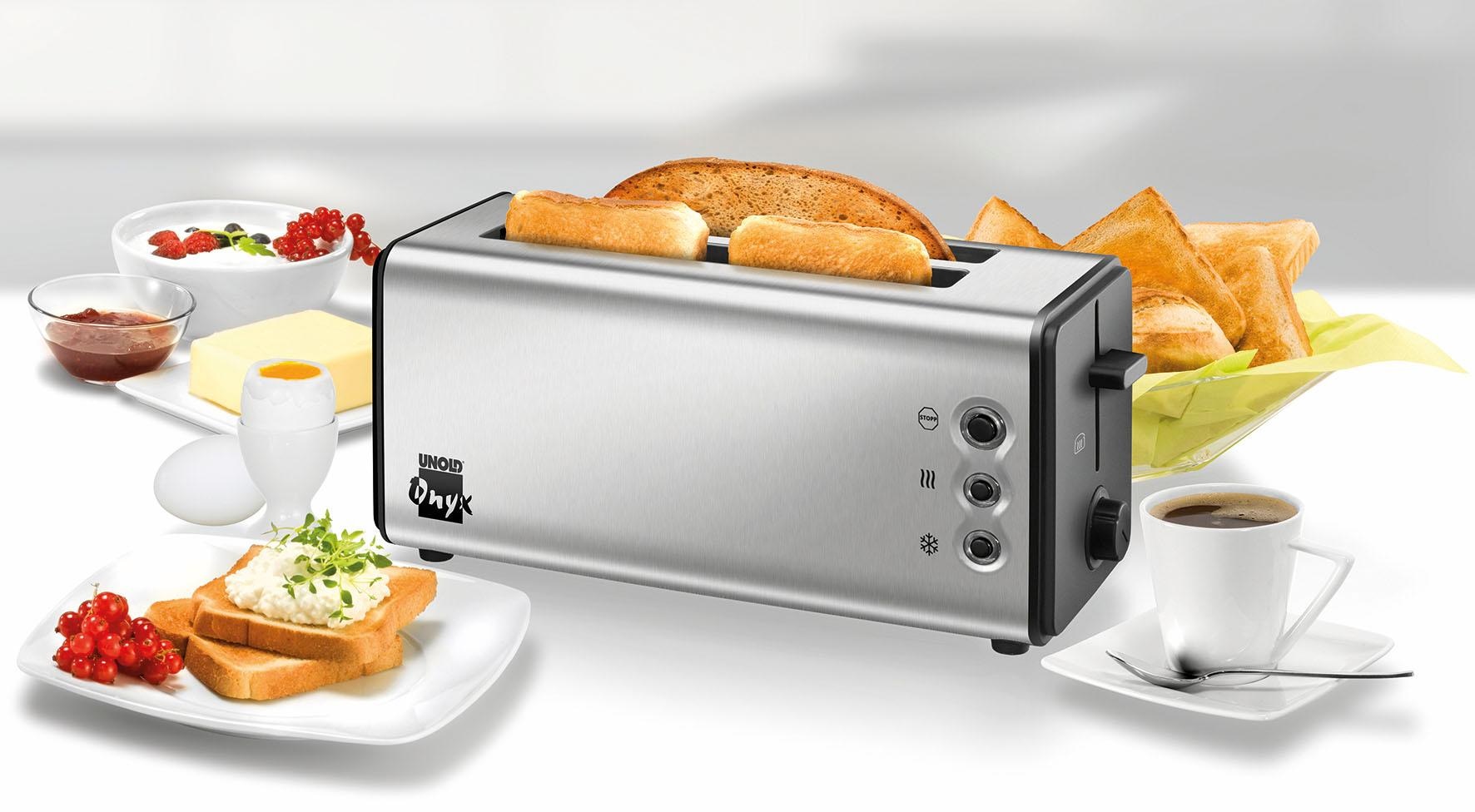 Unold Jahren 2 Schlitze, Toaster Duplex »Onyx Garantie 3 XXL Scheiben, 4 für 1400 mit 38915«, lange W