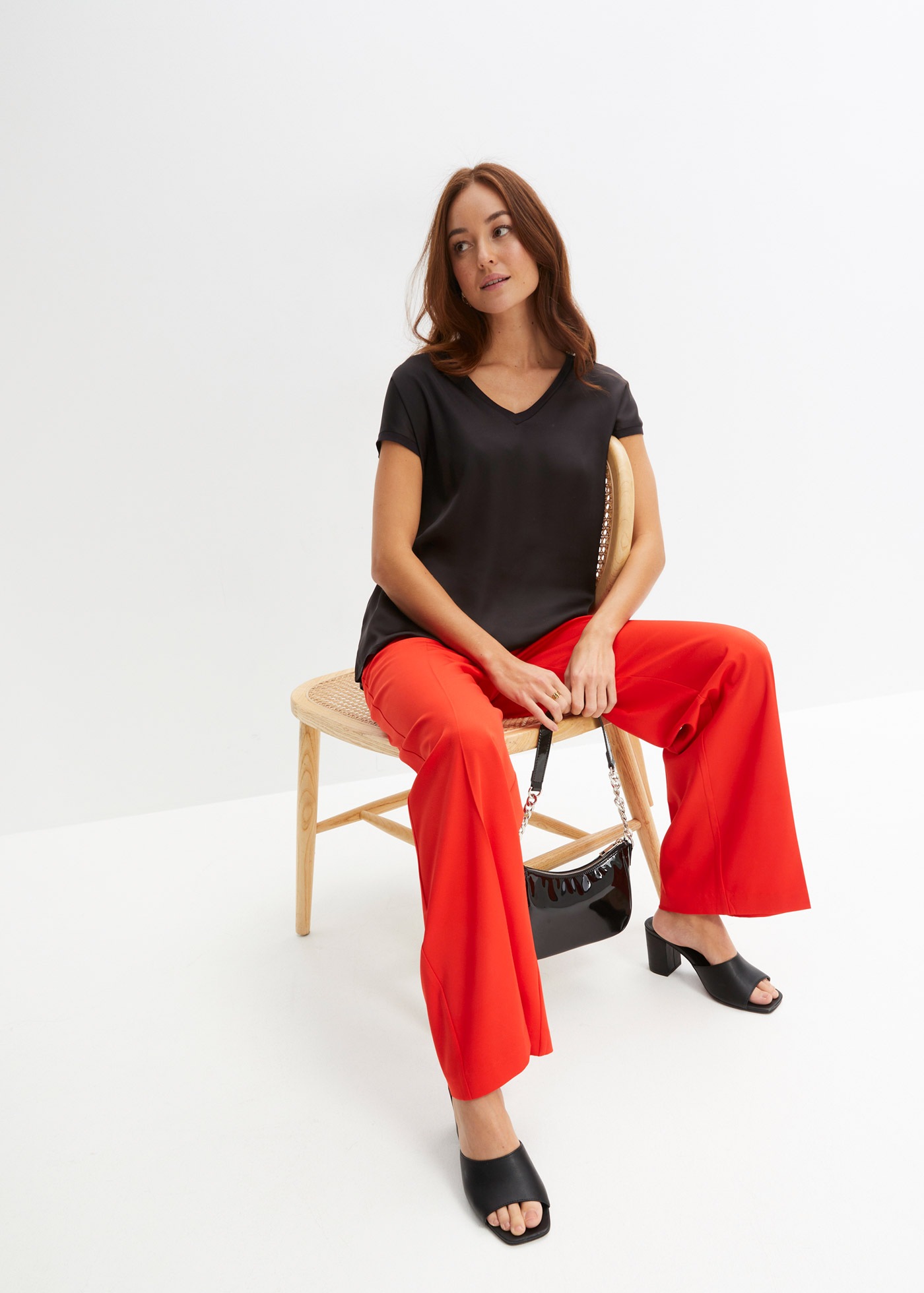 bonprix Marlene-Hose »Marlenehose«  aus Polyester und Elasthan, Loose fit Passform, femininer Stil