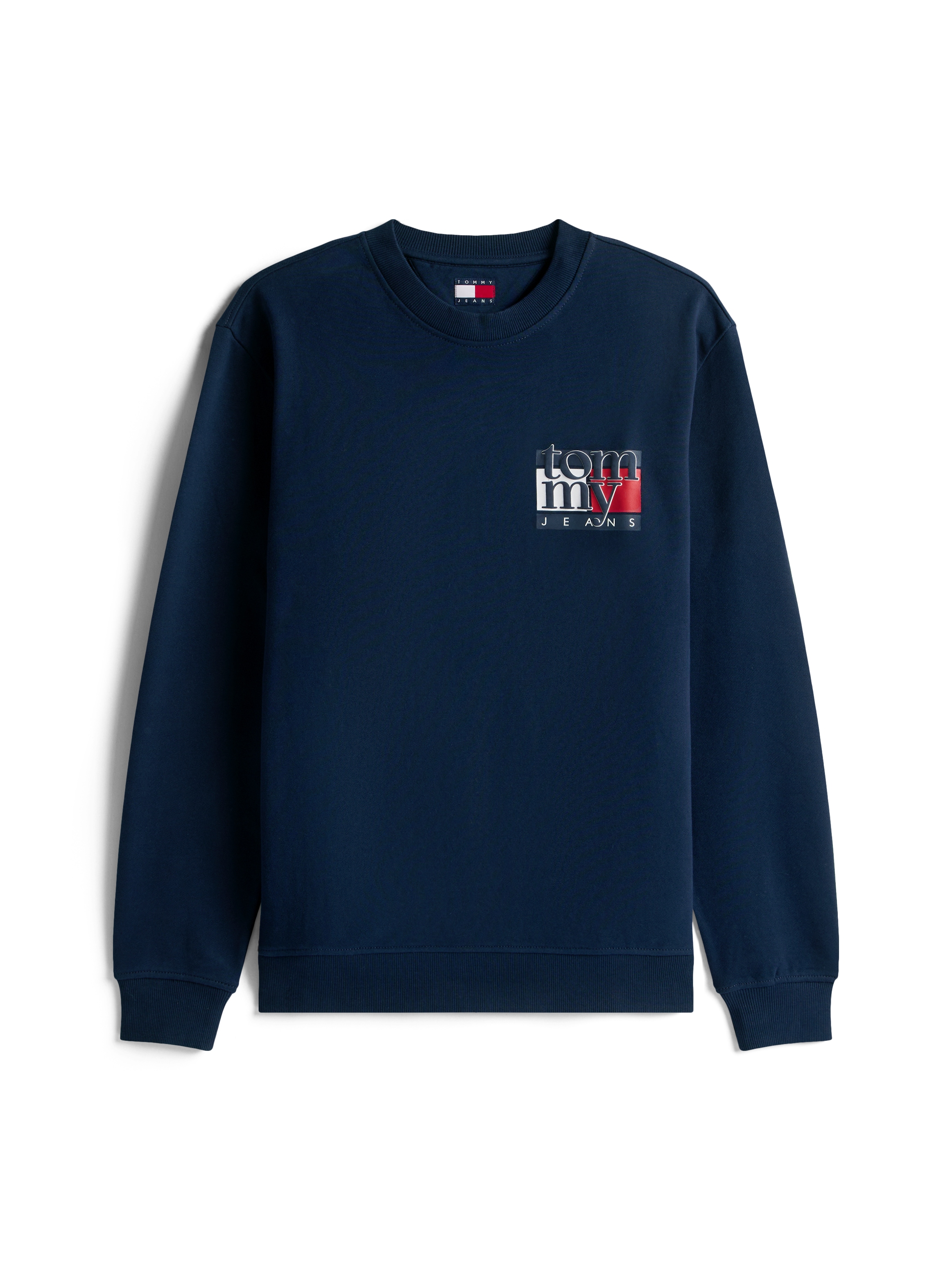 Tommy Jeans Sweatshirt »TJM RWB FLAG«, Rundhals, regular fit, Print, Rippbündchen
