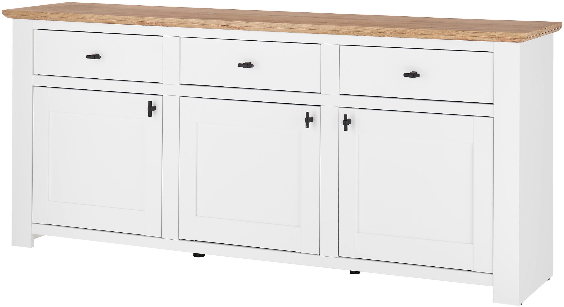 Home affaire Sideboard »Bristol« schwarze Metallgriffe, elegante Kranzoptik, ausreichend Stauraum