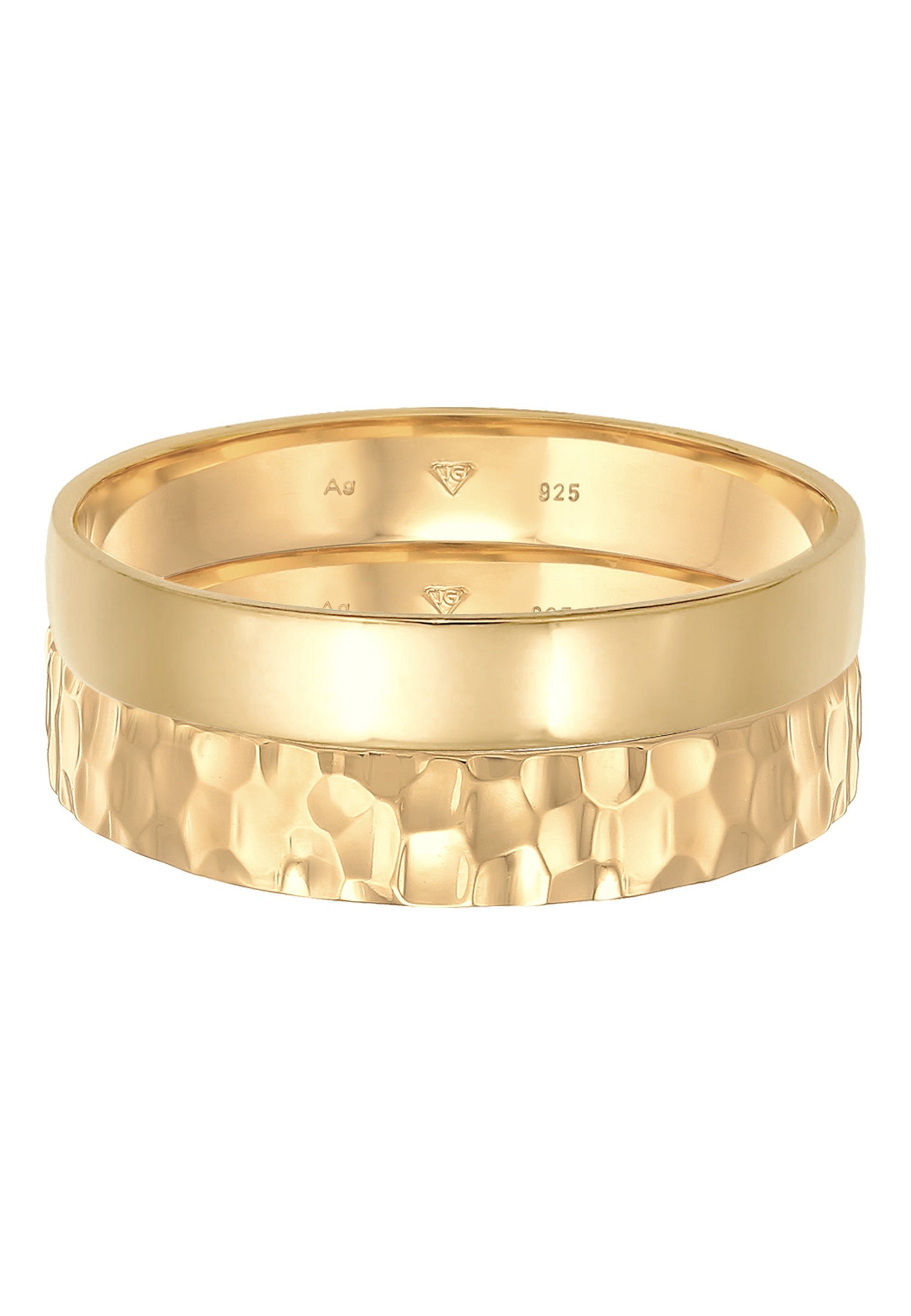 Kuzzoi Ring-Set »Ring Kuzzoi Ring Set Basic Gehämmert 925 Silber«