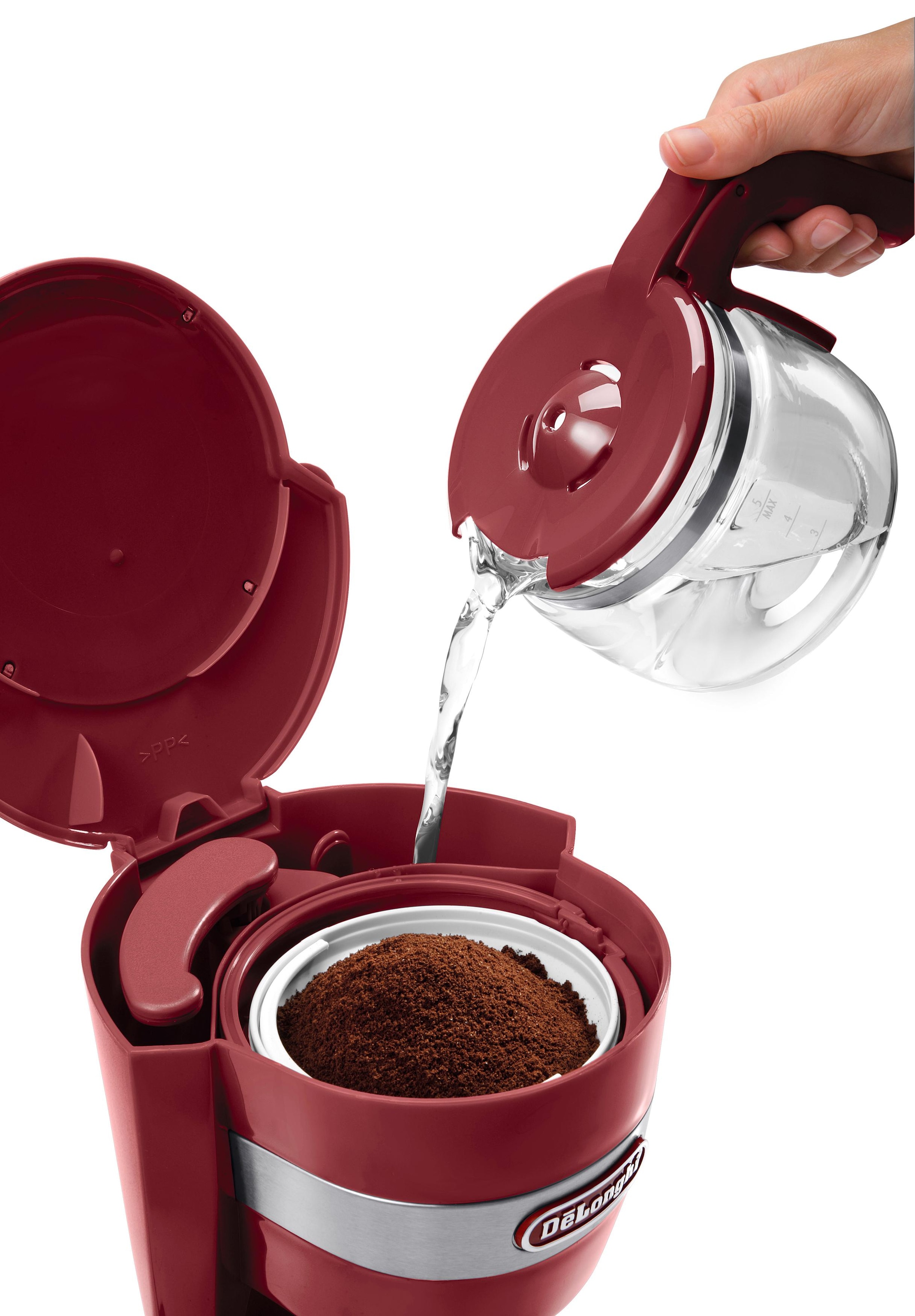 De'Longhi Filterkaffeemaschine »ACTIVE LINE ICM14011.R«, 0,65 l Kaffeekanne, Permanentfilter