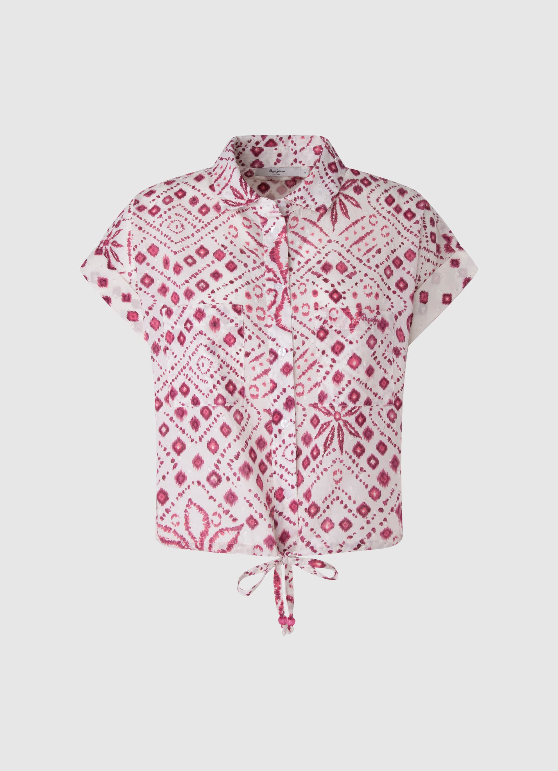 Pepe Jeans Kurzarmbluse »DULCE«, in kastiger Form mit Alloverprint