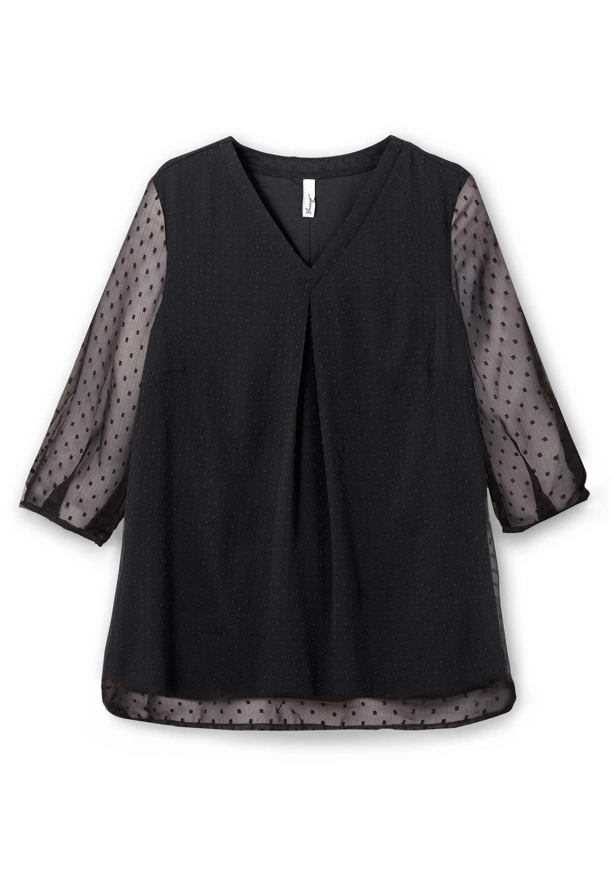 Sheego Tunika »Tunika mit Chiffon-Ärmeln und eingewebtem Muster«