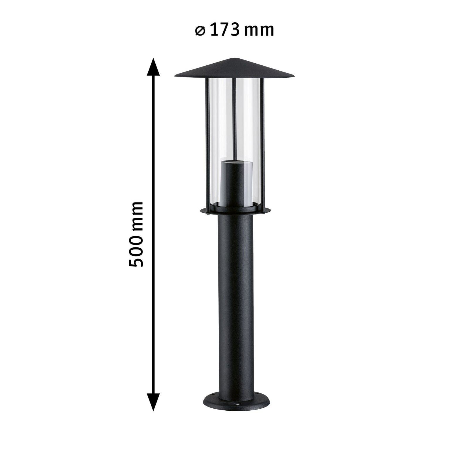 Paulmann Pollerleuchte »Classic IP44 500mm max. 15W 230V Dunkelgrau E27 Metall, Glas«, 1 flammig, Leuchtmittel E27 | ohne Leuchtmittel