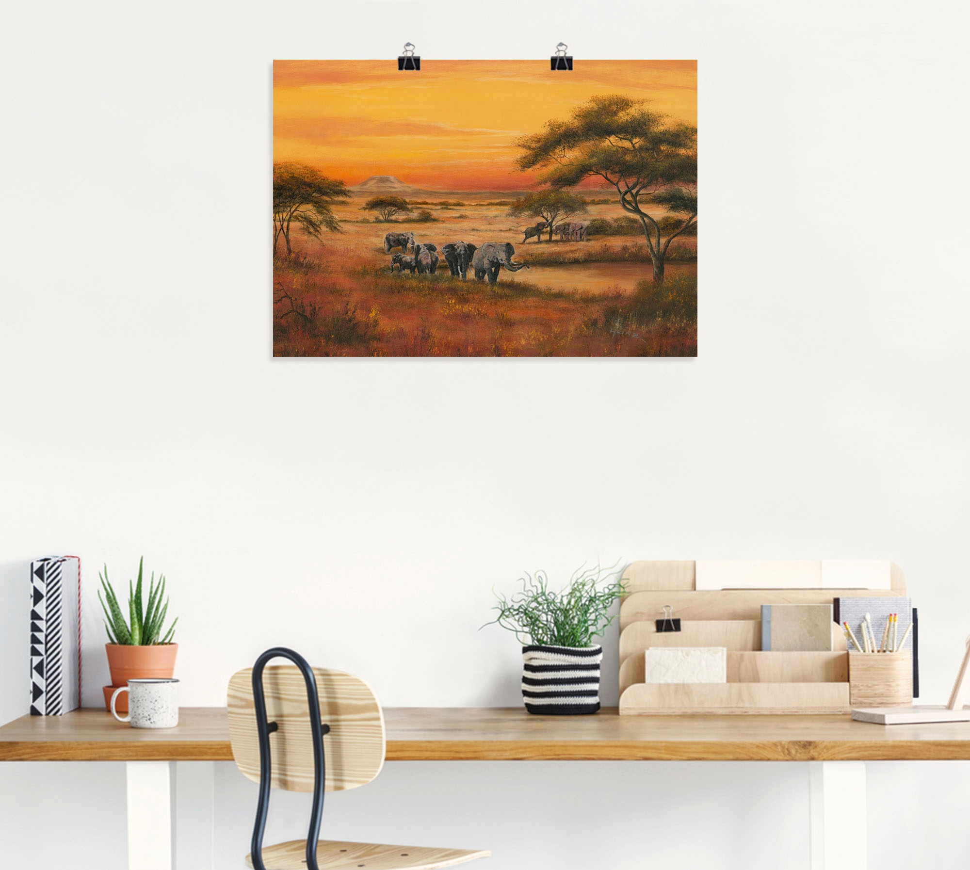 Artland Wandbild »Afrika Elefanten«, Afrika, (1 St.), als Alubild, Outdoorbild, Leinwandbild, Poster in verschied. Größen