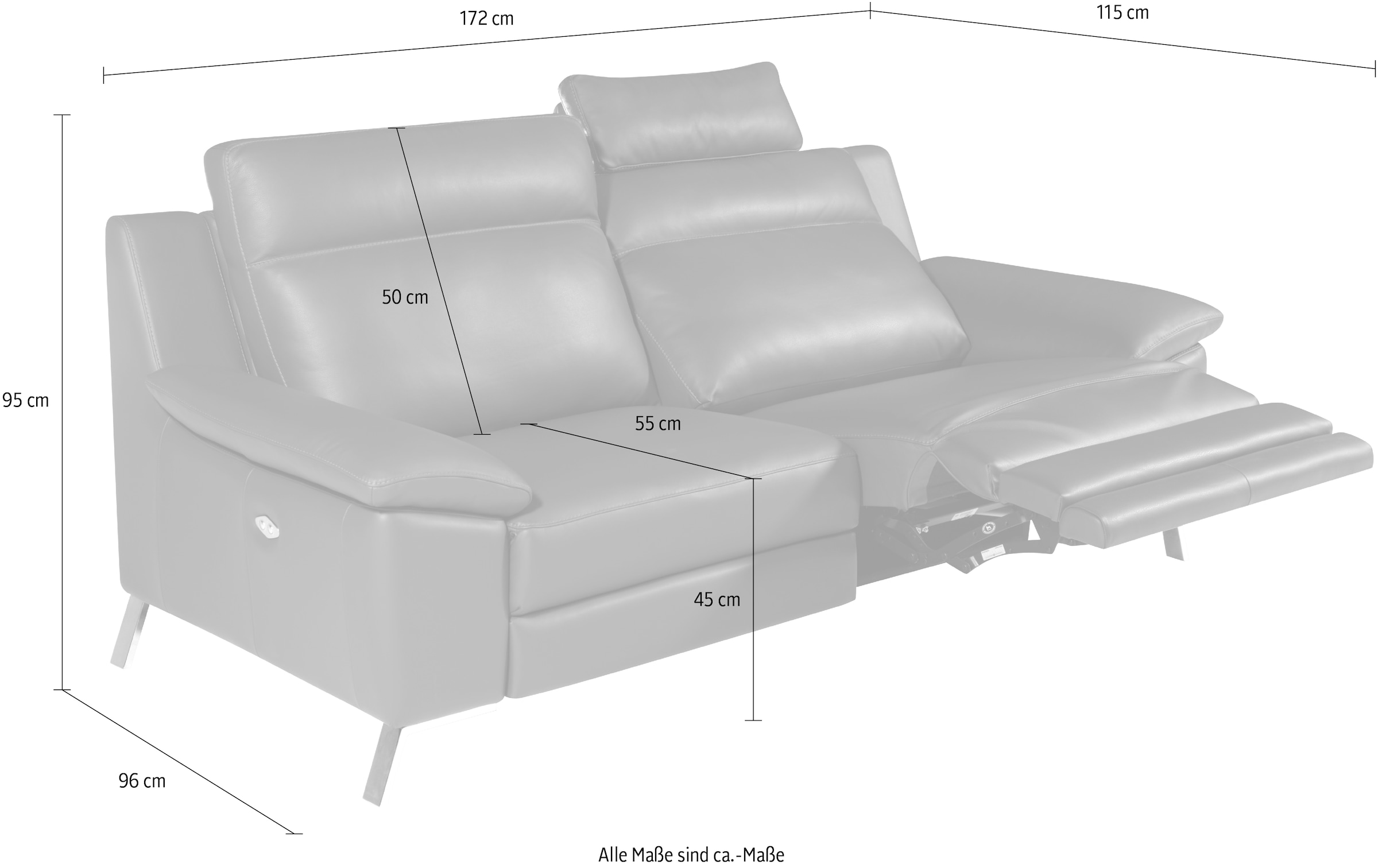 CALIA ITALIA 3-Sitzer »Roby italienisches Designsofa mit exzellentem Sitzkomfort«, erstklassigem Lederbezug