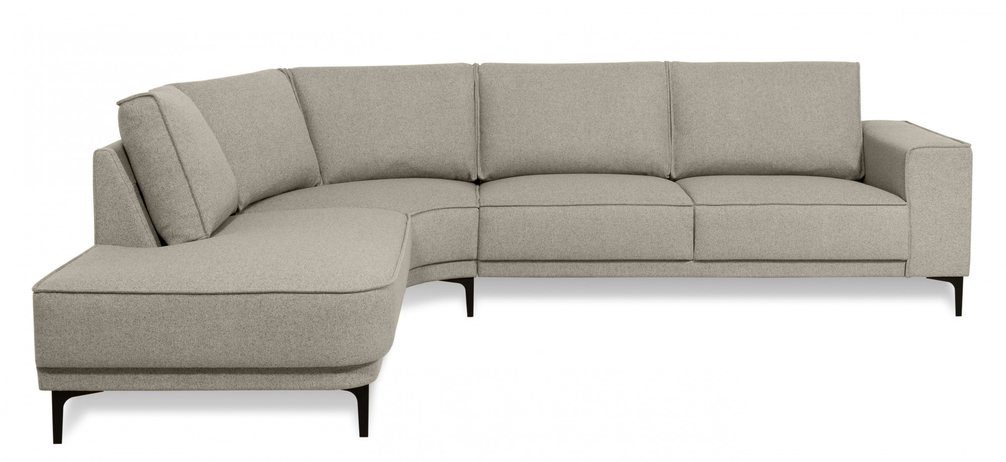 Places of Style Ecksofa »Casina«, mit abgerundeter Ottomane, in einem weichen Chenille-Stoff