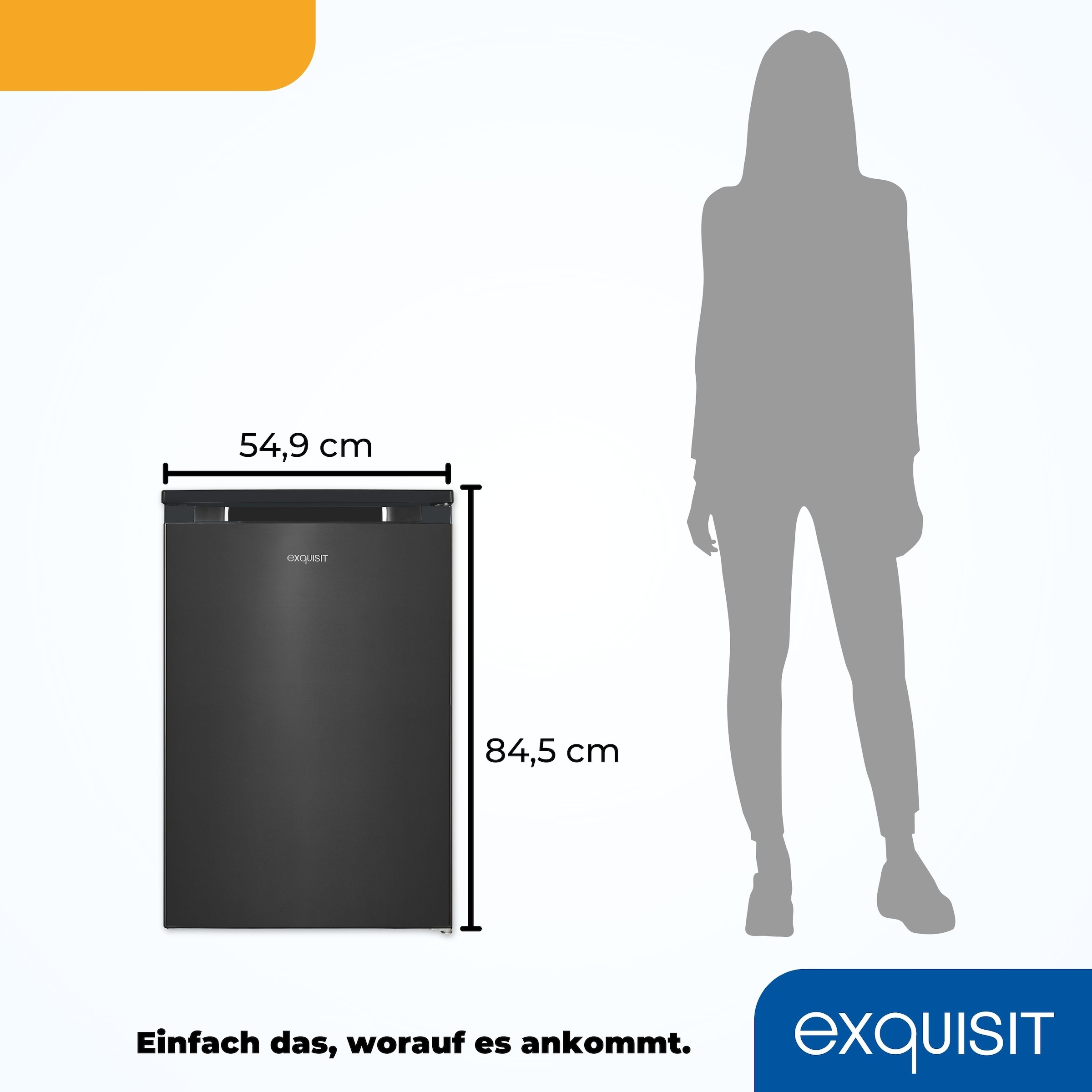 exquisit Kühlschrank »KS16-4-051C« 84,5 cm hoch 54,9 cm breit 107 L Mini-Kombi: stufenlos regulierbar, hell & für jede Küche