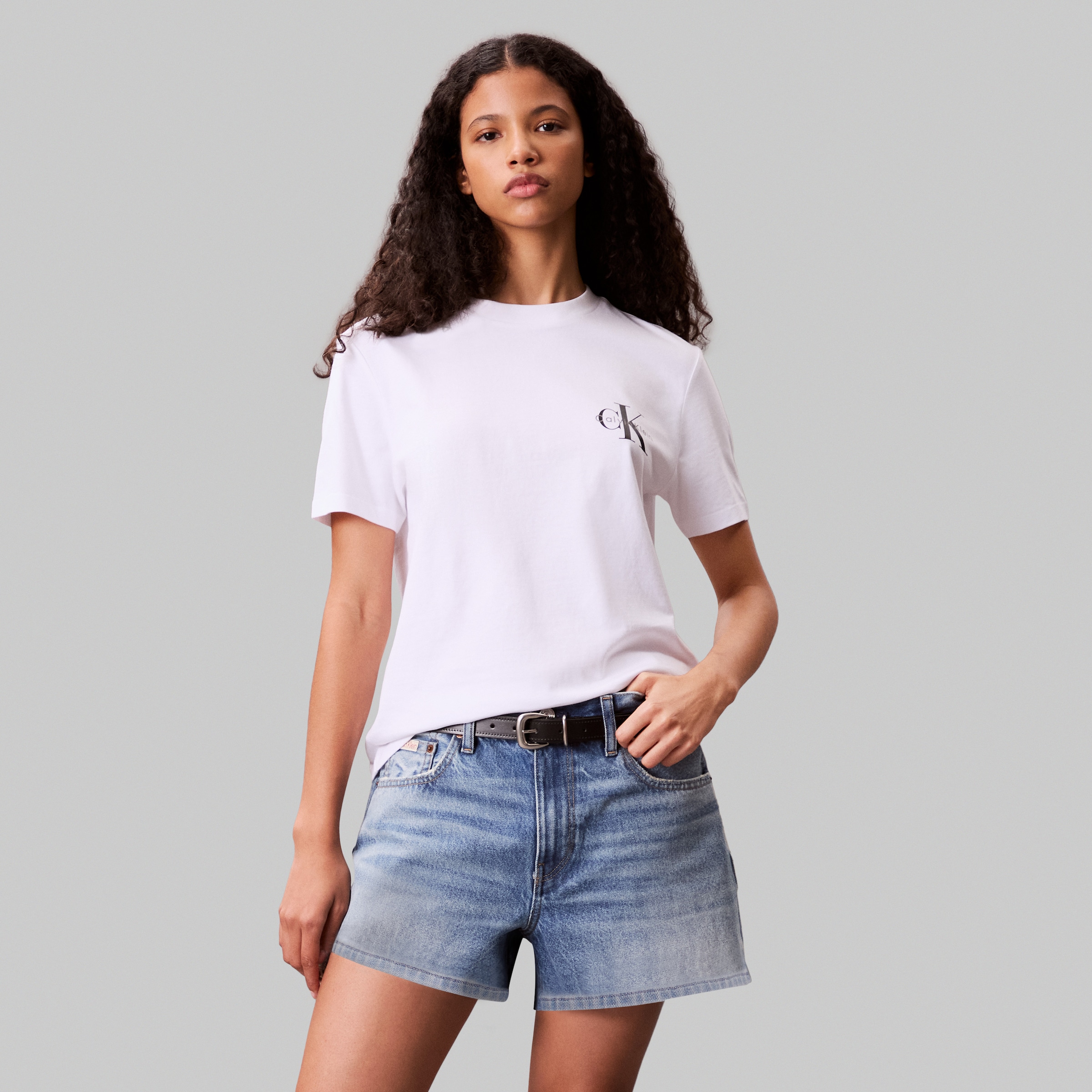 Calvin Klein Jeans T-Shirt »A- Logo CN 2 Pack Tee« Packung, 2er-Pack, 2 Stk. Mit Rundhalsausschnitt