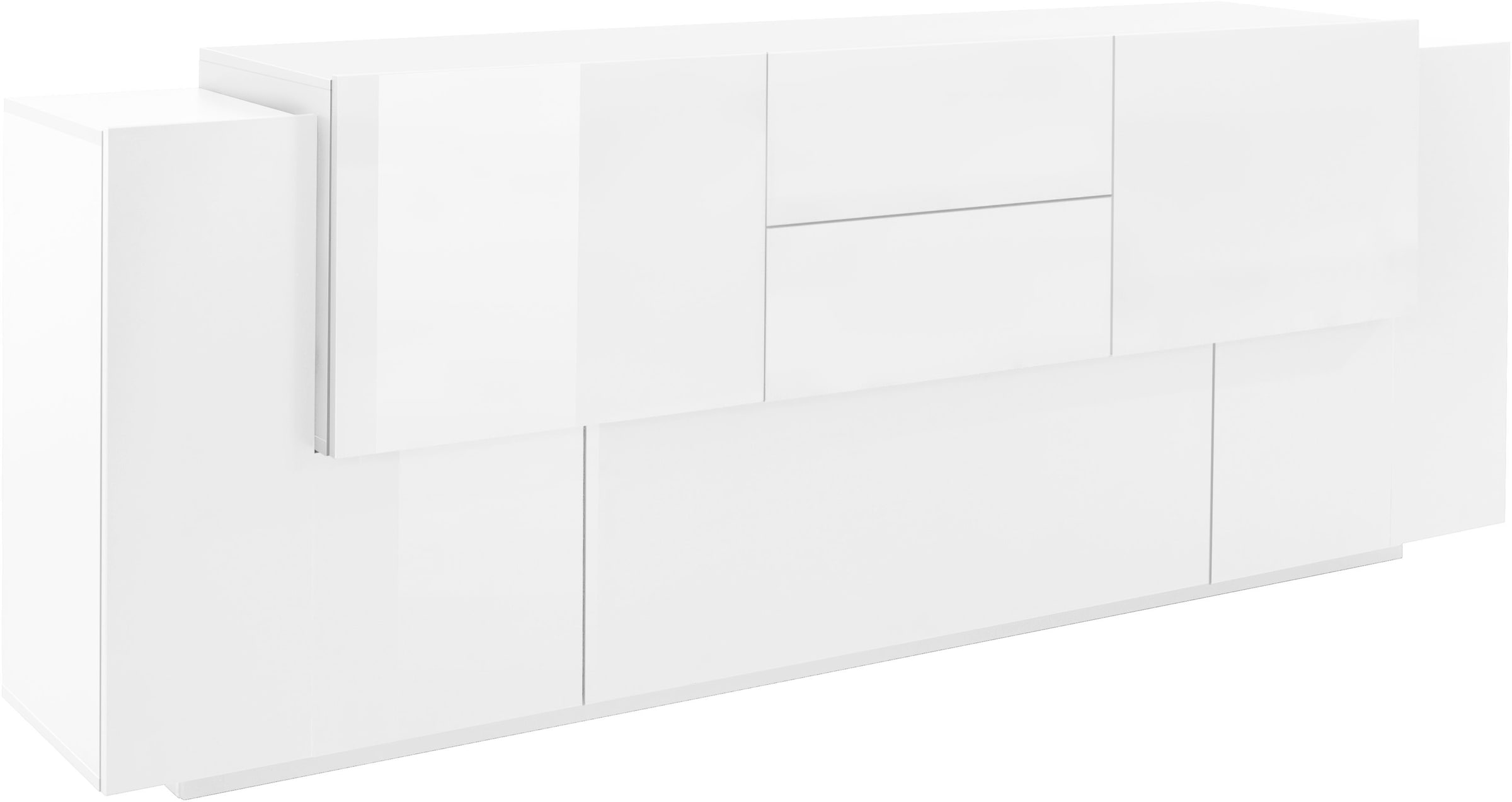 INOSIGN Sideboard »Coro, Kommode, Schrank, Kredenz, grifflos mit Einlegeböden«, 1 Klappe,4 Türen,2 Schubkästen Doppeltiefe, Breite 220