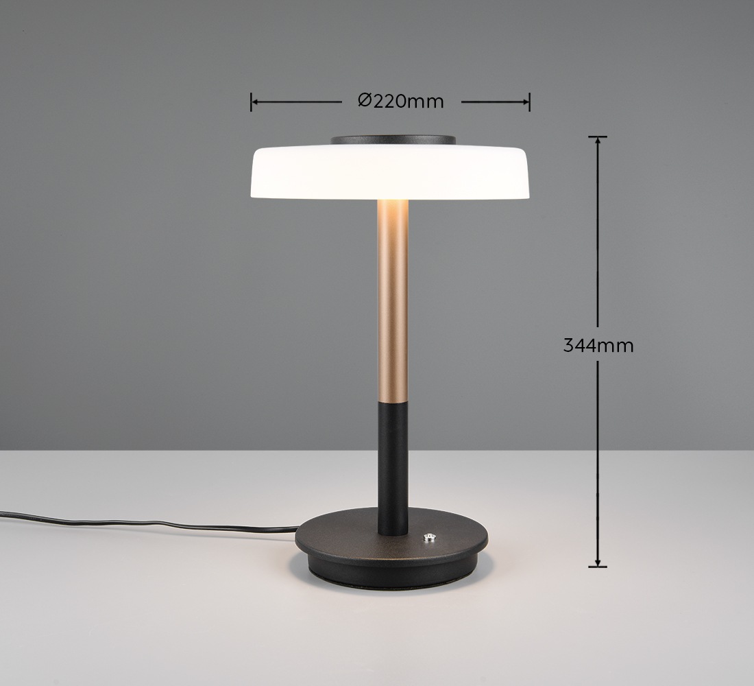 TRIO Leuchten LED Tischleuchte »CELESTE, LED Tischlampe mit 4-Stufen Touchdimmer 10W warmweiß 3000K« LED-Board 1 Stk. Warmweiß 1050 Lumen Höhe 35cm, Tischlampe mit Glasschirm Ø 22cm, Memoryfunktion